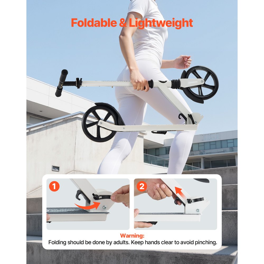 Πατίνι VEVOR για παιδιά 8+ ετών, εφήβους και ενήλικες, δίτροχο πατίνι για νήπια με ρυθμιζόμενο ύψος τιμονιού, φαρδύ αντιολισθητικό δάπεδο, πτυσσόμενο ελαφρύ για αγόρια και κορίτσια έως 99,8 κιλά, λευκό + μαύρο Πατίνι VEVOR για παιδιά 8+ ετών, εφήβους και ενήλικες, δίτροχο πατίνι για νήπια με ρυθμιζόμενο ύψος τιμονιού, φαρδύ αντιολισθητικό δάπεδο, πτυσσόμενο ελαφρύ για αγόρια και κορίτσια έως 99,8 κιλά, λευκό + μαύρο