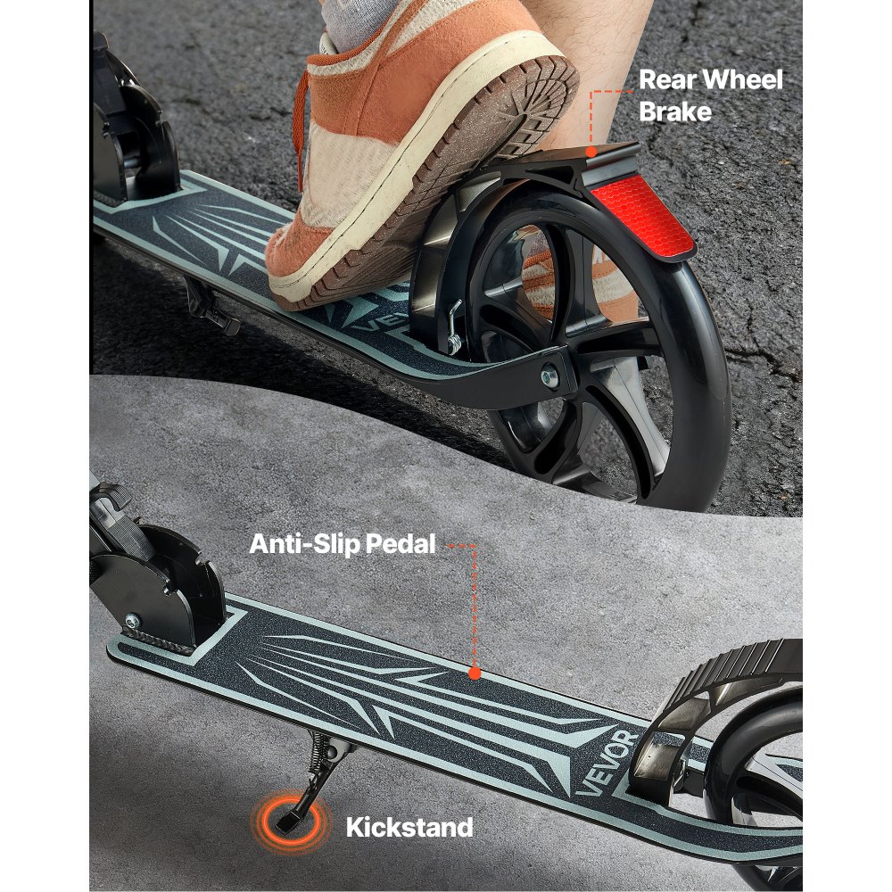 Πατίνι VEVOR για παιδιά 8+ ετών, εφήβους και ενήλικες, δίτροχο πατίνι για νήπια με ρυθμιζόμενο ύψος τιμονιού, φαρδιά αντιολισθητική βάση, πτυσσόμενο ελαφρύ πλαίσιο για αγόρια και κορίτσια έως 99,8 kg, μαύρο Πατίνι VEVOR για παιδιά 8+ ετών, εφήβους και ενήλικες, δίτροχο πατίνι για νήπια με ρυθμιζόμενο ύψος τιμονιού, φαρδιά αντιολισθητική βάση, πτυσσόμενο ελαφρύ πλαίσιο για αγόρια και κορίτσια έως 99,8 kg, μαύρο