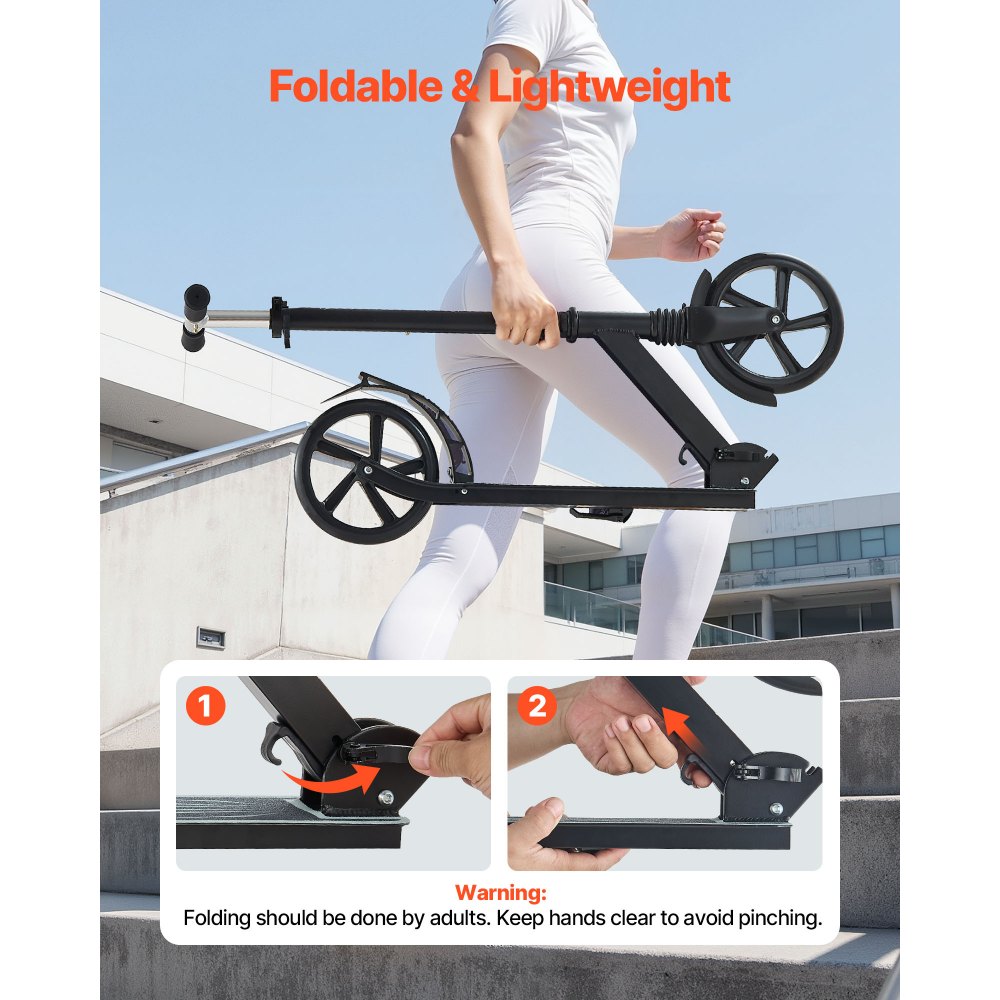 Πατίνι VEVOR για παιδιά 8+ ετών, εφήβους και ενήλικες, δίτροχο πατίνι για νήπια με ρυθμιζόμενο ύψος τιμονιού, φαρδιά αντιολισθητική βάση, πτυσσόμενο ελαφρύ πλαίσιο για αγόρια και κορίτσια έως 99,8 kg, μαύρο Πατίνι VEVOR για παιδιά 8+ ετών, εφήβους και ενήλικες, δίτροχο πατίνι για νήπια με ρυθμιζόμενο ύψος τιμονιού, φαρδιά αντιολισθητική βάση, πτυσσόμενο ελαφρύ πλαίσιο για αγόρια και κορίτσια έως 99,8 kg, μαύρο