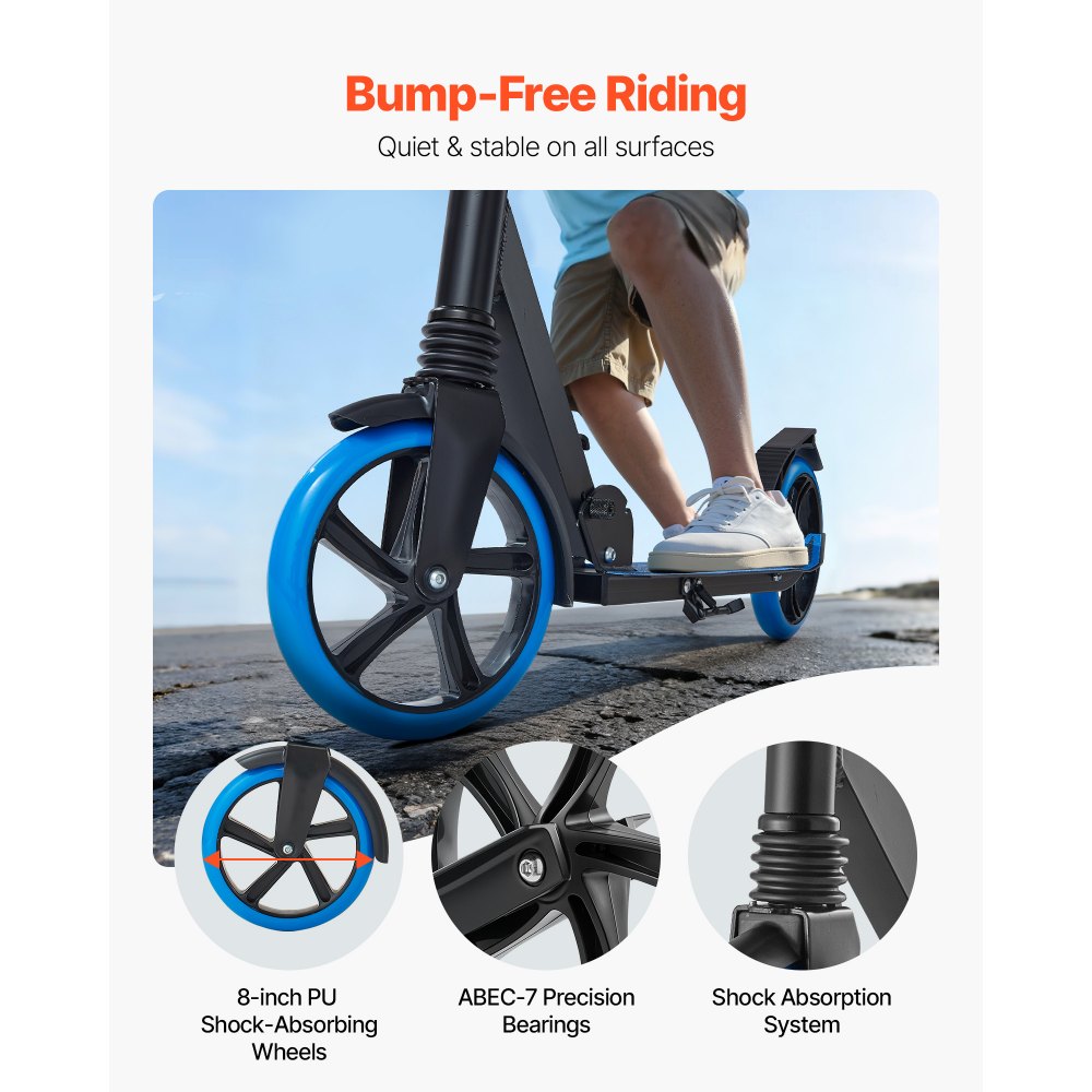 Πατίνι VEVOR για παιδιά 8+ ετών, εφήβους και ενήλικες, δίτροχο πατίνι για νήπια με ρυθμιζόμενο ύψος τιμονιού, φαρδύ αντιολισθητικό δάπεδο, πτυσσόμενο ελαφρύ πλαίσιο για αγόρια και κορίτσια έως 99,8 kg, μπλε Πατίνι VEVOR για παιδιά 8+ ετών, εφήβους και ενήλικες, δίτροχο πατίνι για νήπια με ρυθμιζόμενο ύψος τιμονιού, φαρδύ αντιολισθητικό δάπεδο, πτυσσόμενο ελαφρύ πλαίσιο για αγόρια και κορίτσια έως 99,8 kg, μπλε