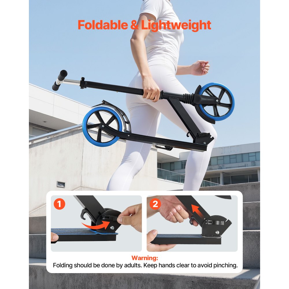 Πατίνι VEVOR για παιδιά 8+ ετών, εφήβους και ενήλικες, δίτροχο πατίνι για νήπια με ρυθμιζόμενο ύψος τιμονιού, φαρδύ αντιολισθητικό δάπεδο, πτυσσόμενο ελαφρύ πλαίσιο για αγόρια και κορίτσια έως 99,8 kg, μπλε Πατίνι VEVOR για παιδιά 8+ ετών, εφήβους και ενήλικες, δίτροχο πατίνι για νήπια με ρυθμιζόμενο ύψος τιμονιού, φαρδύ αντιολισθητικό δάπεδο, πτυσσόμενο ελαφρύ πλαίσιο για αγόρια και κορίτσια έως 99,8 kg, μπλε