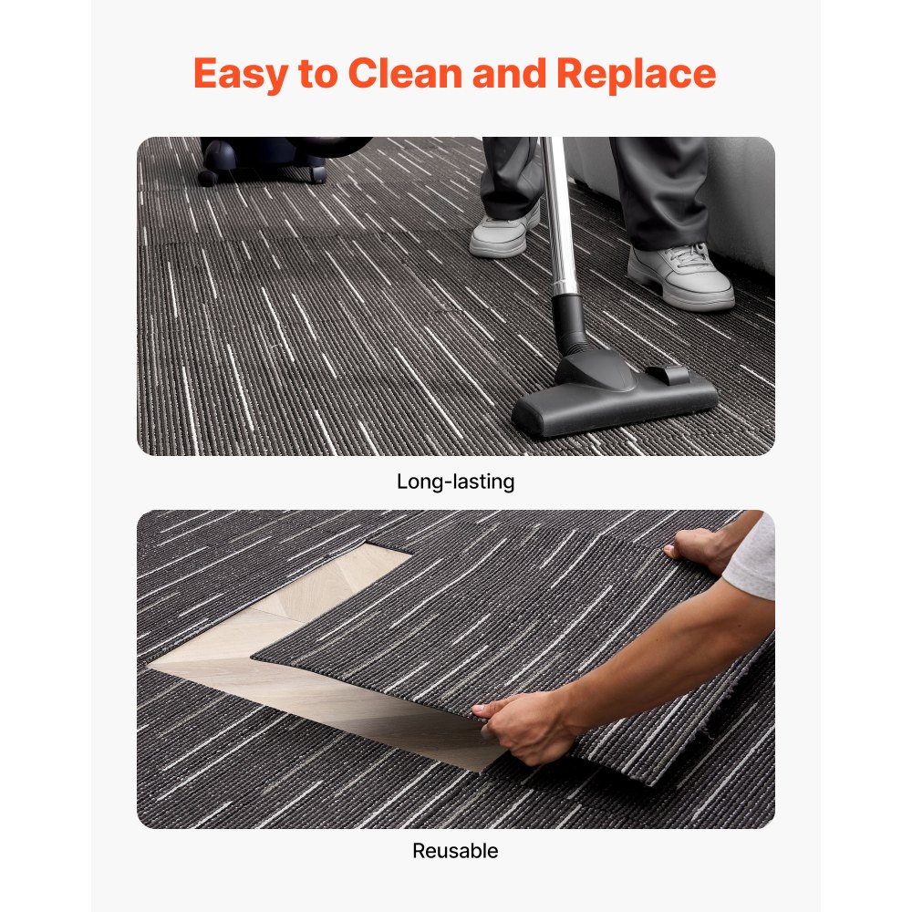 Πλακάκια χαλιού VEVOR Επαναχρησιμοποιούμενα 610x610 mm, 24 τεμάχια αρθρωτό τετράγωνο χαλί, Εμπορικό δάπεδο με μαλακή επένδυση για κάλυψη χωρίς ραφές 8,9㎡, Εύκολη αντικατάσταση DIY για σαλόνι, υπνοδωμάτιο, γραφείο, εσωτερικό, γκρι Πλακάκια χαλιού VEVOR Επαναχρησιμοποιούμενα 610x610 mm, 24 τεμάχια αρθρωτό τετράγωνο χαλί, Εμπορικό δάπεδο με μαλακή επένδυση για κάλυψη χωρίς ραφές 8,9㎡, Εύκολη αντικατάσταση DIY για σαλόνι, υπνοδωμάτιο, γραφείο, εσωτερικό, γκρι