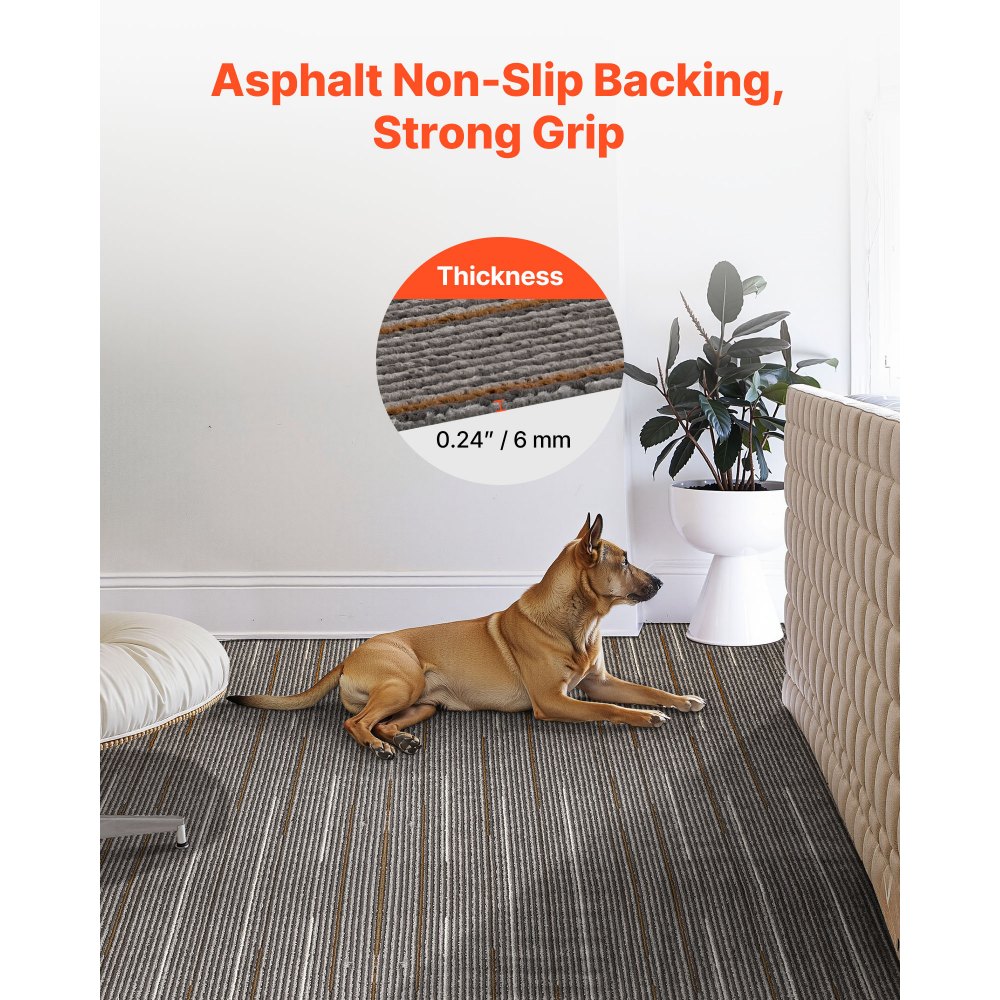 Πλακάκια χαλιού VEVOR Επαναχρησιμοποιούμενα 610x610 mm, 24 τεμάχια αρθρωτό τετράγωνο χαλί, Εμπορικό δάπεδο με μαλακή επένδυση για κάλυψη χωρίς ραφές 8,9㎡, Εύκολη αντικατάσταση DIY για σαλόνι, υπνοδωμάτιο, γραφείο, εσωτερικό, σκούρο καφέ Πλακάκια χαλιού VEVOR Επαναχρησιμοποιούμενα 610x610 mm, 24 τεμάχια αρθρωτό τετράγωνο χαλί, Εμπορικό δάπεδο με μαλακή επένδυση για κάλυψη χωρίς ραφές 8,9㎡, Εύκολη αντικατάσταση DIY για σαλόνι, υπνοδωμάτιο, γραφείο, εσωτερικό, σκούρο καφέ