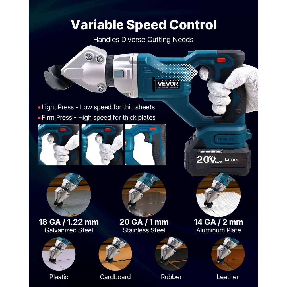 Ψαλίδι Μετάλλου VEVOR, Ασύρματο Κόφτης Λαμαρινιού με Κεφαλή Περιστροφής 360 Μοιρών, Διπλές Λεπίδες, 220VAC 20VDC, Κόβει 1,22 mm Γαλβανισμένο Χάλυβα, 1 mm Ανοξείδωτο Χάλυβα, Αλουμίνιο, Πλαστικό, Χαρτόνι, 2800SPM Ψαλίδι Μετάλλου VEVOR, Ασύρματο Κόφτης Λαμαρινιού με Κεφαλή Περιστροφής 360 Μοιρών, Διπλές Λεπίδες, 220VAC 20VDC, Κόβει 1,22 mm Γαλβανισμένο Χάλυβα, 1 mm Ανοξείδωτο Χάλυβα, Αλουμίνιο, Πλαστικό, Χαρτόνι, 2800SPM