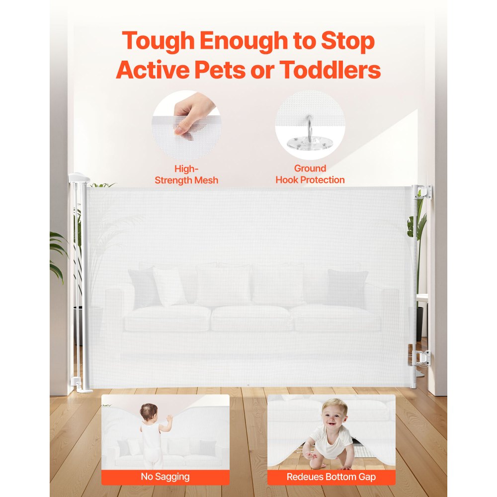 Πτυσσόμενη Πόρτα Μωρού VEVOR, Εκτείνεται σε Πλάτος 1450 mm, Ύψος 980 mm, με Κλειδαριά Ασφαλείας, Εύκολη στη Χρήση, Διαμπερής Χωρίς Σκοντάφτισμα, Πόρτα Σκύλου από Πλέγμα για Σκάλες, Διάδρομοι, Εσωτερικού/Εξωτερικού Χώρου, Λευκή Πτυσσόμενη Πόρτα Μωρού VEVOR, Εκτείνεται σε Πλάτος 1450 mm, Ύψος 980 mm, με Κλειδαριά Ασφαλείας, Εύκολη στη Χρήση, Διαμπερής Χωρίς Σκοντάφτισμα, Πόρτα Σκύλου από Πλέγμα για Σκάλες, Διάδρομοι, Εσωτερικού/Εξωτερικού Χώρου, Λευκή