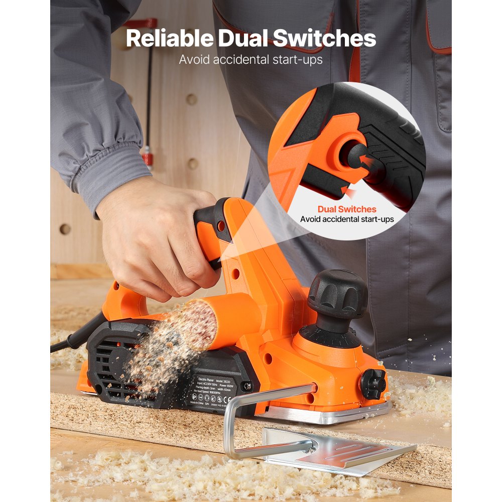 Ηλεκτρική πλάνη χειρός VEVOR, πλάτος κοπής 82 mm, 650W 16800 RPM ηλεκτρική πλάνη χειρός με καλώδιο για ξύλο, με ρυθμιζόμενο βάθος κοπής, 2 λεπίδες, για ξυλουργική, λοξοτομή ξύλου, DIY εργαλείο ξυλουργικής με λείο φινίρισμα Ηλεκτρική πλάνη χειρός VEVOR, πλάτος κοπής 82 mm, 650W 16800 RPM ηλεκτρική πλάνη χειρός με καλώδιο για ξύλο, με ρυθμιζόμενο βάθος κοπής, 2 λεπίδες, για ξυλουργική, λοξοτομή ξύλου, DIY εργαλείο ξυλουργικής με λείο φινίρισμα