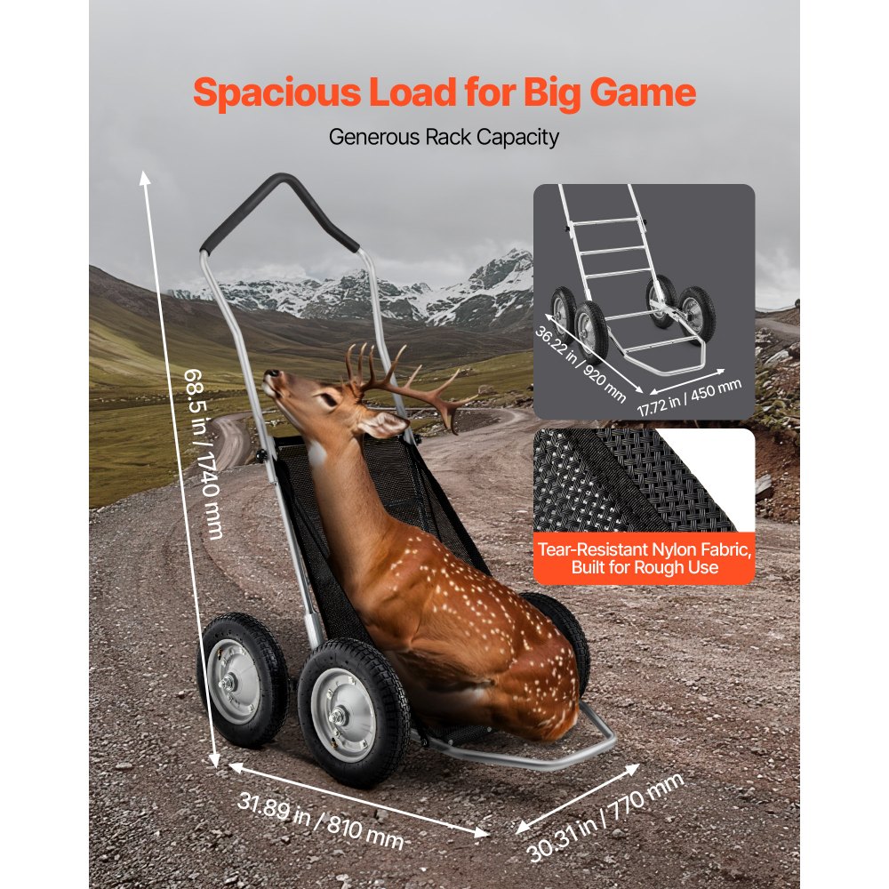 Καρότσια θηραμάτων VEVOR για κυνήγι, καρότσι μεταφοράς ελαφιών 500 λιβρών, καρότσι με ερπυστριοφόρο όχημα βαρέως τύπου, πτυσσόμενο καρότσι μεταφοράς ελαφιών παντός εδάφους με ελαστικά απορρόφησης κραδασμών, καρότσι βοηθητικού εξοπλισμού για κυνήγι και ψάρεμα, πεζοπορία Καρότσια θηραμάτων VEVOR για κυνήγι, καρότσι μεταφοράς ελαφιών 500 λιβρών, καρότσι με ερπυστριοφόρο όχημα βαρέως τύπου, πτυσσόμενο καρότσι μεταφοράς ελαφιών παντός εδάφους με ελαστικά απορρόφησης κραδασμών, καρότσι βοηθητικού εξοπλισμού για κυνήγι και ψάρεμα, πεζοπορία