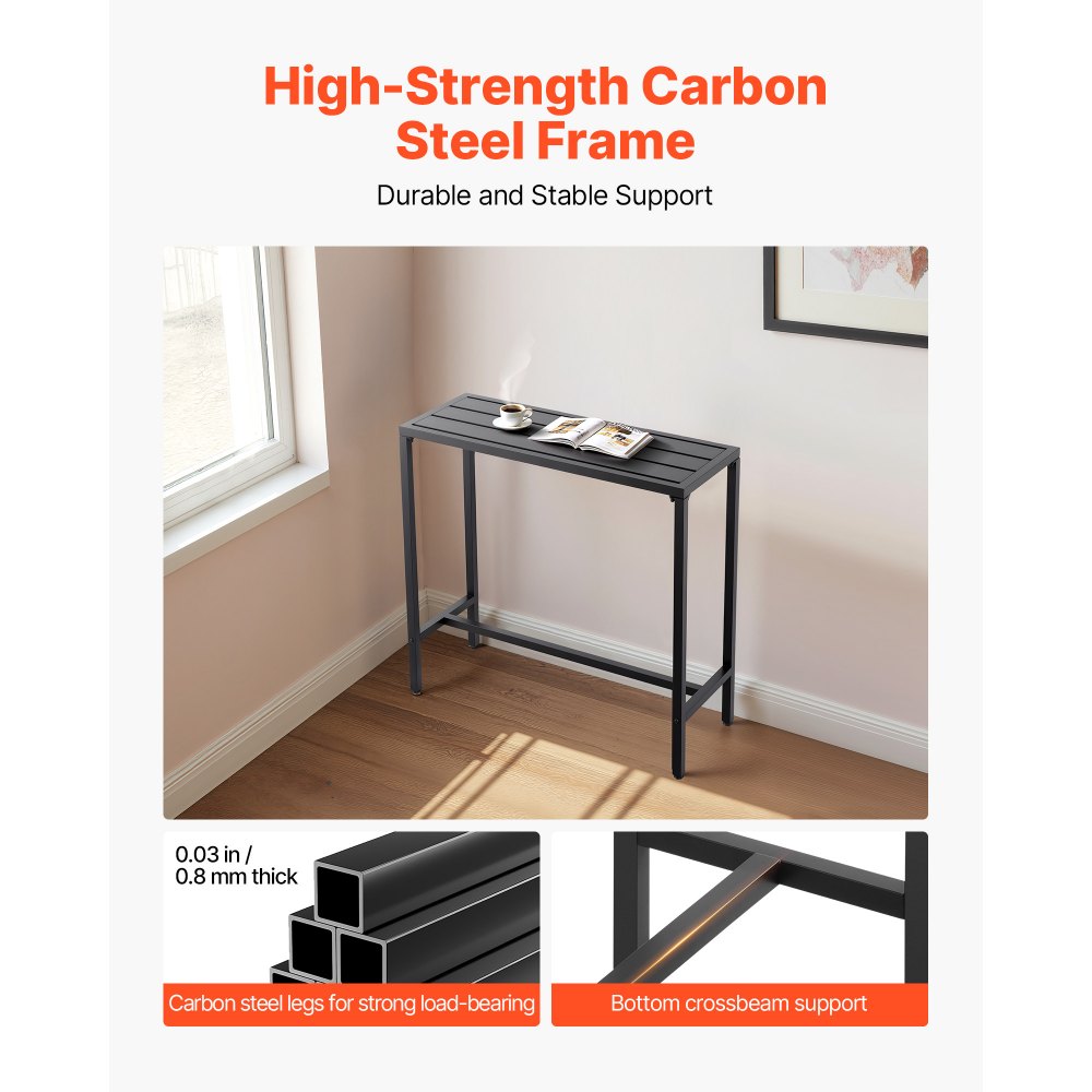 Τραπέζι μπαρ εξωτερικού χώρου VEVOR, τραπέζι μπαρ βεράντας 100 x 37,5 cm, αδιάβροχη επιφάνεια & στιβαρό μεταλλικό πλαίσιο, ορθογώνια τραπεζαρίες ύψους πάγκου, έπιπλα εξωτερικού χώρου για μπαλκόνι, αυλή, υδρομασάζ, δίπλα στην πισίνα, εσωτερικού χώρου Τραπέζι μπαρ εξωτερικού χώρου VEVOR, τραπέζι μπαρ βεράντας 100 x 37,5 cm, αδιάβροχη επιφάνεια & στιβαρό μεταλλικό πλαίσιο, ορθογώνια τραπεζαρίες ύψους πάγκου, έπιπλα εξωτερικού χώρου για μπαλκόνι, αυλή, υδρομασάζ, δίπλα στην πισίνα, εσωτερικού χώρου