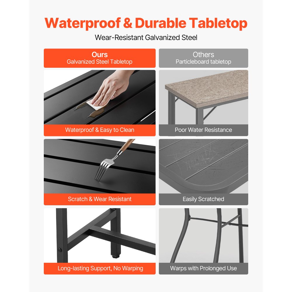 Τραπέζι μπαρ εξωτερικού χώρου VEVOR, τραπέζι μπαρ βεράντας 100 x 37,5 cm, αδιάβροχη επιφάνεια & στιβαρό μεταλλικό πλαίσιο, ορθογώνια τραπεζαρίες ύψους πάγκου, έπιπλα εξωτερικού χώρου για μπαλκόνι, αυλή, υδρομασάζ, δίπλα στην πισίνα, εσωτερικού χώρου Τραπέζι μπαρ εξωτερικού χώρου VEVOR, τραπέζι μπαρ βεράντας 100 x 37,5 cm, αδιάβροχη επιφάνεια & στιβαρό μεταλλικό πλαίσιο, ορθογώνια τραπεζαρίες ύψους πάγκου, έπιπλα εξωτερικού χώρου για μπαλκόνι, αυλή, υδρομασάζ, δίπλα στην πισίνα, εσωτερικού χώρου
