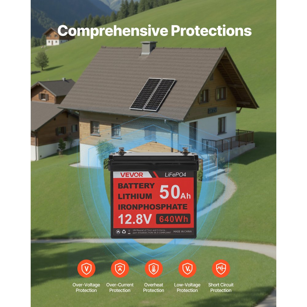 Πλήρες κιτ ηλιακής ενέργειας VVEVOR 200W 12V, 2 τεμάχια μονοκρυσταλλικά ηλιακά πάνελ 100W + μπαταρία LiFePO₄ 12,8V 50Ah + ρυθμιστής φόρτισης 40A + μετατροπέας ισχύος 800W, ιδανικό για τροχόσπιτο, σπίτι, κάμπινγκ, σκάφος, εκτός δικτύου Πλήρες κιτ ηλιακής ενέργειας VVEVOR 200W 12V, 2 τεμάχια μονοκρυσταλλικά ηλιακά πάνελ 100W + μπαταρία LiFePO₄ 12,8V 50Ah + ρυθμιστής φόρτισης 40A + μετατροπέας ισχύος 800W, ιδανικό για τροχόσπιτο, σπίτι, κάμπινγκ, σκάφος, εκτός δικτύου