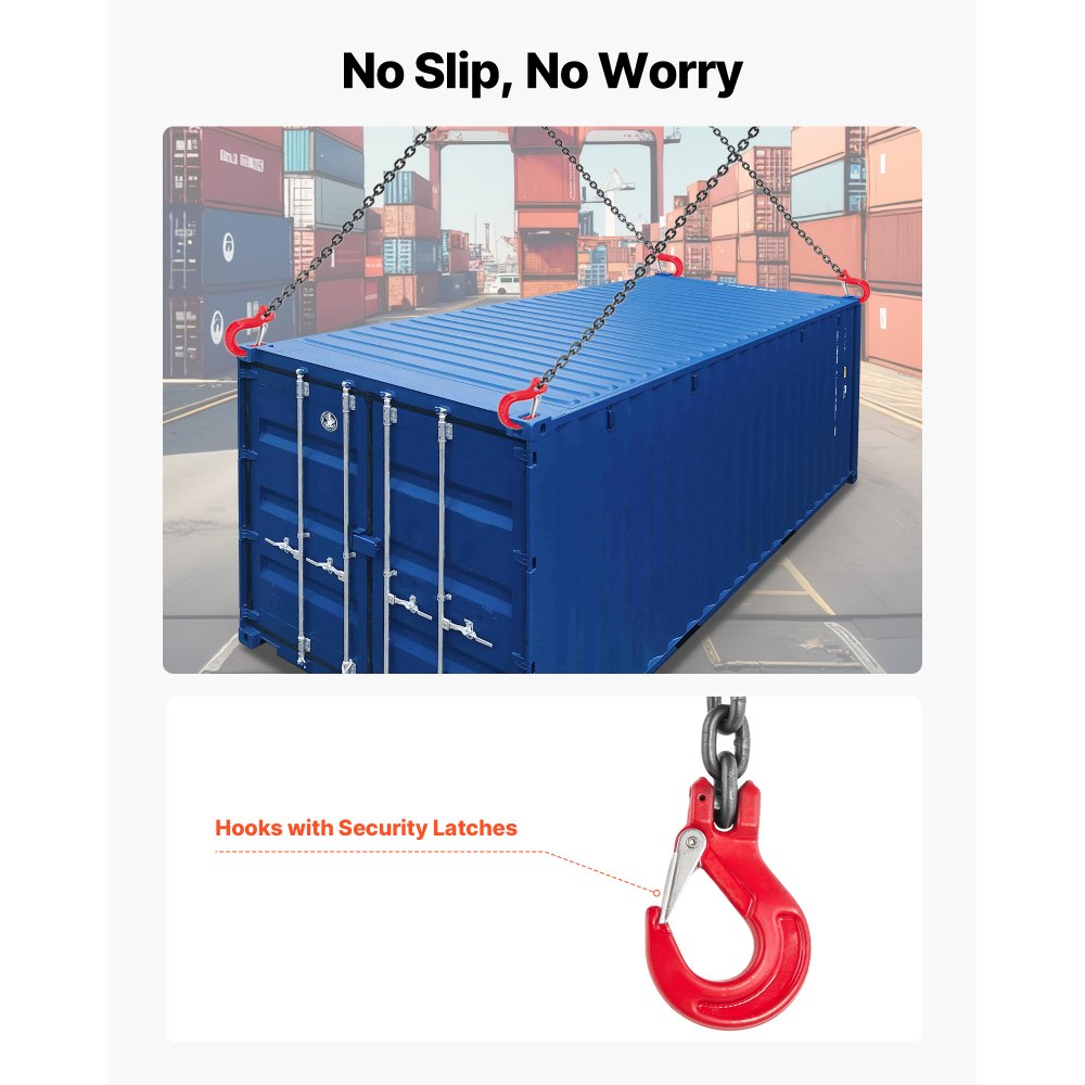 Αλυσίδα VEVOR, Αλυσίδες ανύψωσης 6,3mm x 1,5 m με 4 γάντζους λαβής, Ανυψωτικός ιμάντας από κράμα χάλυβα G80 βαρέως τύπου, Χωρητικότητα 2993kg, Ρυθμιζόμενες ανυψωτικές αλυσίδες κινητήρα για ρυμούλκηση φορτίου με ασφάλεια Αλυσίδα VEVOR, Αλυσίδες ανύψωσης 6,3mm x 1,5 m με 4 γάντζους λαβής, Ανυψωτικός ιμάντας από κράμα χάλυβα G80 βαρέως τύπου, Χωρητικότητα 2993kg, Ρυθμιζόμενες ανυψωτικές αλυσίδες κινητήρα για ρυμούλκηση φορτίου με ασφάλεια