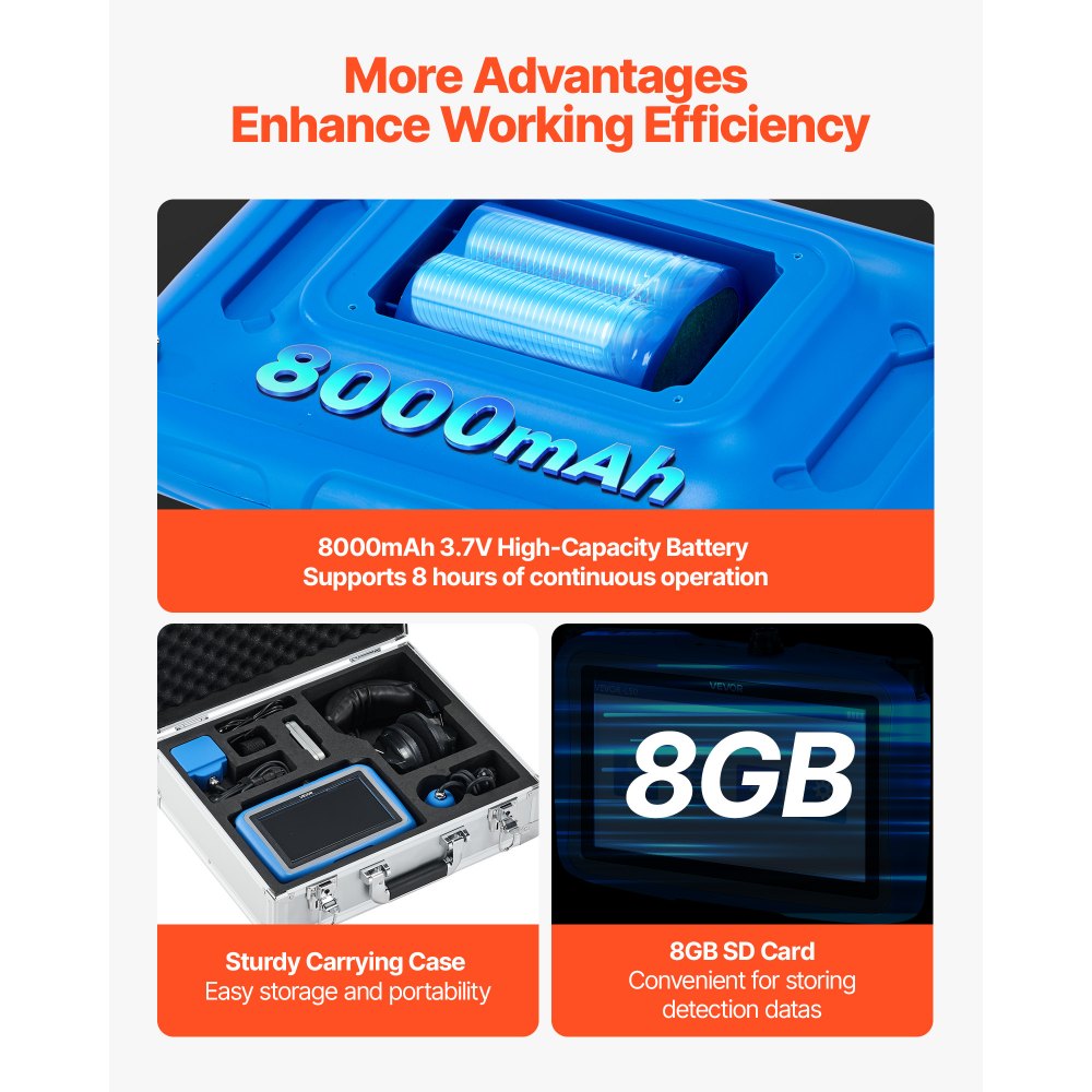 Ανιχνευτής διαρροών νερού VEVOR για εσωτερικούς χώρους, 1Hz-10000Hz, οθόνη αφής LCD, ανιχνευτής διαρροών νερού υδραυλικών εγκαταστάσεων με οριζόντιους και κάθετους αισθητήρες, ακουστικά, κάρτα SD 8GB και θήκη μεταφοράς για οικιακή χρήση Ανιχνευτής διαρροών νερού VEVOR για εσωτερικούς χώρους, 1Hz-10000Hz, οθόνη αφής LCD, ανιχνευτής διαρροών νερού υδραυλικών εγκαταστάσεων με οριζόντιους και κάθετους αισθητήρες, ακουστικά, κάρτα SD 8GB και θήκη μεταφοράς για οικιακή χρήση