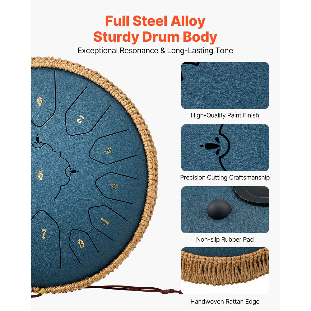 VEVOR Ατσάλινο Τύμπανο με Γλώσσα, 30,5cm 13 Νότες Τύμπανο Βροχής για Εξωτερικό Κήπο, Μουσικά Τύμπανα σε Ντο Μείζονα με Βιβλίο Μουσικής & Σφυράκια, Κρουστά Όργανα για Διαλογισμό Γιόγκα για Αρχάριους, Μουσική Εκπαίδευση, Μπλε Ναυτικό VEVOR Ατσάλινο Τύμπανο με Γλώσσα, 30,5cm 13 Νότες Τύμπανο Βροχής για Εξωτερικό Κήπο, Μουσικά Τύμπανα σε Ντο Μείζονα με Βιβλίο Μουσικής & Σφυράκια, Κρουστά Όργανα για Διαλογισμό Γιόγκα για Αρχάριους, Μουσική Εκπαίδευση, Μπλε Ναυτικό