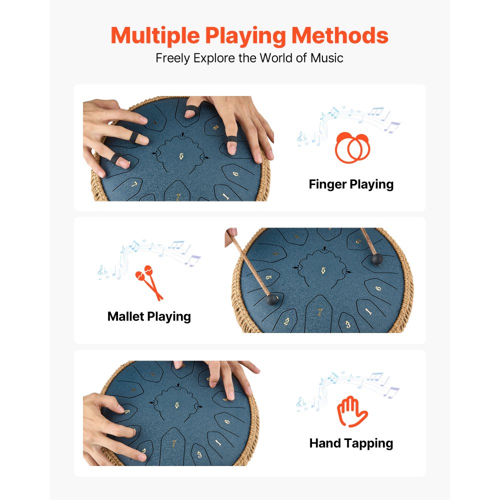 VEVOR Ατσάλινο Τύμπανο με Γλώσσα, 30,5cm 13 Νότες Τύμπανο Βροχής για Εξωτερικό Κήπο, Μουσικά Τύμπανα σε Ντο Μείζονα με Βιβλίο Μουσικής & Σφυράκια, Κρουστά Όργανα για Διαλογισμό Γιόγκα για Αρχάριους, Μουσική Εκπαίδευση, Μπλε Ναυτικό VEVOR Ατσάλινο Τύμπανο με Γλώσσα, 30,5cm 13 Νότες Τύμπανο Βροχής για Εξωτερικό Κήπο, Μουσικά Τύμπανα σε Ντο Μείζονα με Βιβλίο Μουσικής & Σφυράκια, Κρουστά Όργανα για Διαλογισμό Γιόγκα για Αρχάριους, Μουσική Εκπαίδευση, Μπλε Ναυτικό