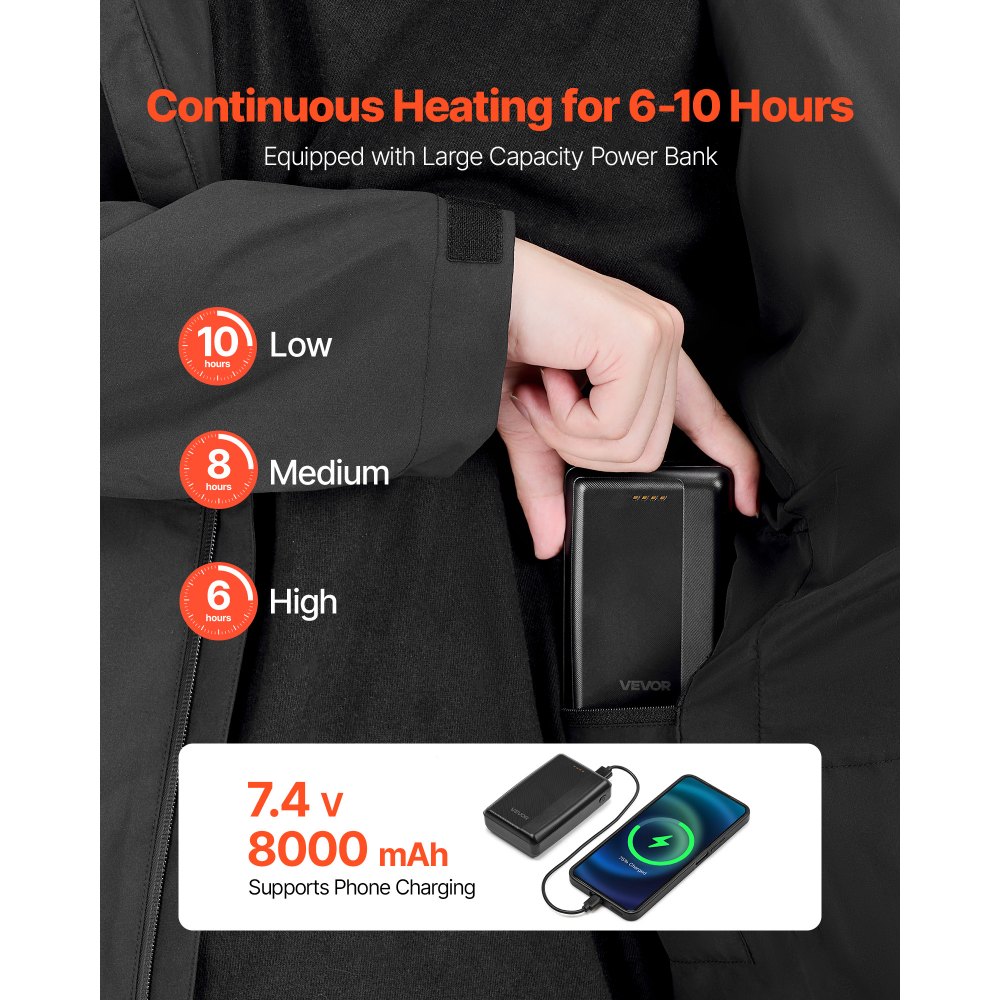 Θερμαινόμενο μπουφάν VEVOR για γυναίκες με μπαταρία 7.4V, ηλεκτρικό θερμαινόμενο παλτό με μαλακό κέλυφος, αντιανεμικό, αδιάβροχο, ελαφρύ, εξωτερικό ένδυμα με 5 ζώνες θέρμανσης και 3 ρυθμίσεις θερμότητας, πλενόμενο στο πλυντήριο Θερμαινόμενο μπουφάν VEVOR για γυναίκες με μπαταρία 7.4V, ηλεκτρικό θερμαινόμενο παλτό με μαλακό κέλυφος, αντιανεμικό, αδιάβροχο, ελαφρύ, εξωτερικό ένδυμα με 5 ζώνες θέρμανσης και 3 ρυθμίσεις θερμότητας, πλενόμενο στο πλυντήριο