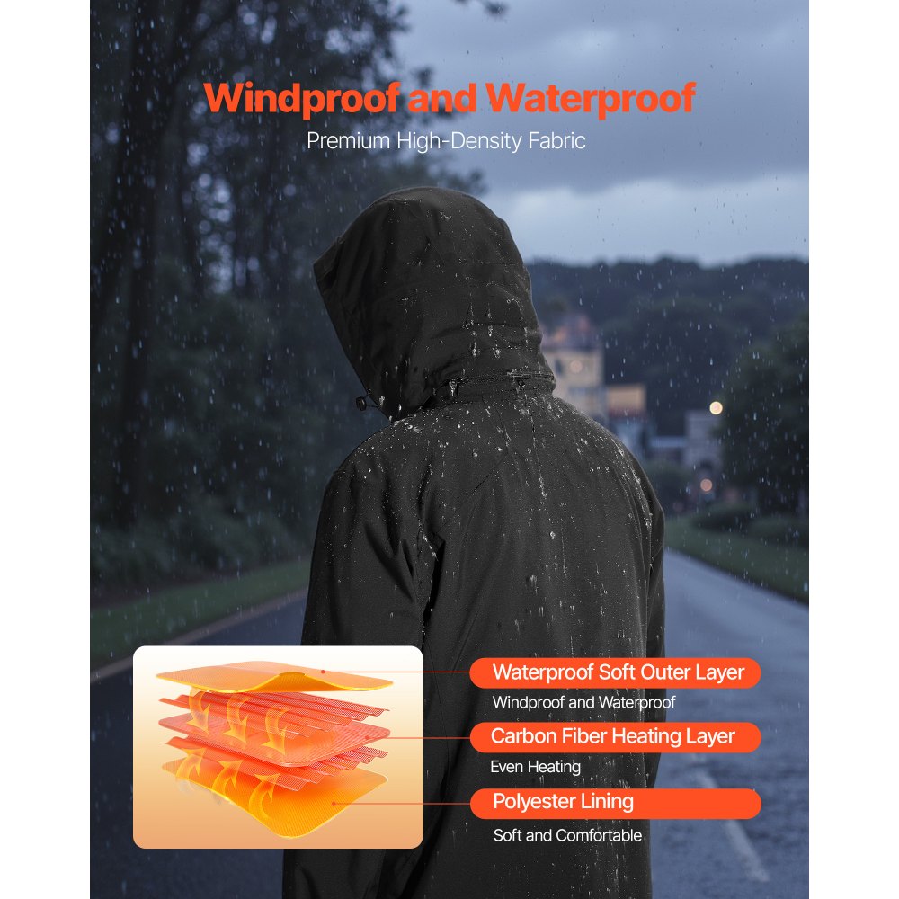 Θερμαινόμενο μπουφάν VEVOR για άνδρες με μπαταρία 7.4V, ηλεκτρικό θερμαινόμενο παλτό με μαλακό κέλυφος, αντιανεμικό, αδιάβροχο, ελαφρύ, εξωτερικό ένδυμα με 5 ζώνες θέρμανσης και 3 ρυθμίσεις θερμότητας, πλενόμενο στο πλυντήριο Θερμαινόμενο μπουφάν VEVOR για άνδρες με μπαταρία 7.4V, ηλεκτρικό θερμαινόμενο παλτό με μαλακό κέλυφος, αντιανεμικό, αδιάβροχο, ελαφρύ, εξωτερικό ένδυμα με 5 ζώνες θέρμανσης και 3 ρυθμίσεις θερμότητας, πλενόμενο στο πλυντήριο