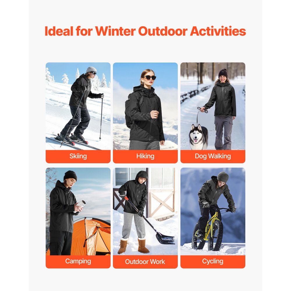 Θερμαινόμενο μπουφάν VEVOR για άνδρες με μπαταρία 7.4V, ηλεκτρικό θερμαινόμενο παλτό με μαλακό κέλυφος, αντιανεμικό, αδιάβροχο, ελαφρύ, εξωτερικό ένδυμα με 5 ζώνες θέρμανσης και 3 ρυθμίσεις θερμότητας, πλενόμενο στο πλυντήριο Θερμαινόμενο μπουφάν VEVOR για άνδρες με μπαταρία 7.4V, ηλεκτρικό θερμαινόμενο παλτό με μαλακό κέλυφος, αντιανεμικό, αδιάβροχο, ελαφρύ, εξωτερικό ένδυμα με 5 ζώνες θέρμανσης και 3 ρυθμίσεις θερμότητας, πλενόμενο στο πλυντήριο