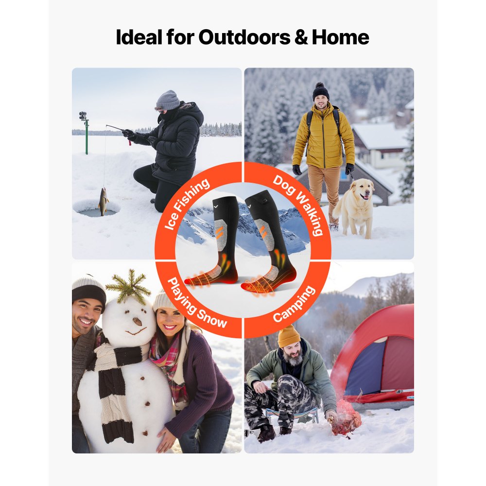Θερμαινόμενες κάλτσες VEVOR, μεσαίου μεγέθους, επαναφορτιζόμενες θερμαινόμενες κάλτσες με μπαταρία 5000mAh με 4 επίπεδα θέρμανσης, ηλεκτρική θερμαινόμενη κάλτσα με έλεγχο APP για άνδρες και γυναίκες, θερμαντήρας ποδιών για κυνήγι, ιππασία, κατασκήνωση, πεζοπορία Θερμαινόμενες κάλτσες VEVOR, μεσαίου μεγέθους, επαναφορτιζόμενες θερμαινόμενες κάλτσες με μπαταρία 5000mAh με 4 επίπεδα θέρμανσης, ηλεκτρική θερμαινόμενη κάλτσα με έλεγχο APP για άνδρες και γυναίκες, θερμαντήρας ποδιών για κυνήγι, ιππασία, κατασκήνωση, πεζοπορία