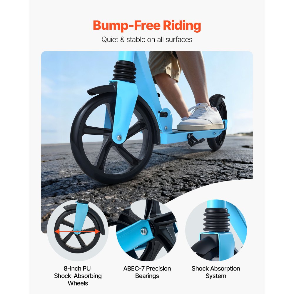 Πατίνι VEVOR για παιδιά 8+ ετών, εφήβους και ενήλικες, δίτροχο πατίνι για νήπια με ρυθμιζόμενο ύψος τιμονιού, φαρδύ αντιολισθητικό δάπεδο, πτυσσόμενο ελαφρύ για αγόρια και κορίτσια έως 99,8 κιλά, μπλε + μαύρο Πατίνι VEVOR για παιδιά 8+ ετών, εφήβους και ενήλικες, δίτροχο πατίνι για νήπια με ρυθμιζόμενο ύψος τιμονιού, φαρδύ αντιολισθητικό δάπεδο, πτυσσόμενο ελαφρύ για αγόρια και κορίτσια έως 99,8 κιλά, μπλε + μαύρο