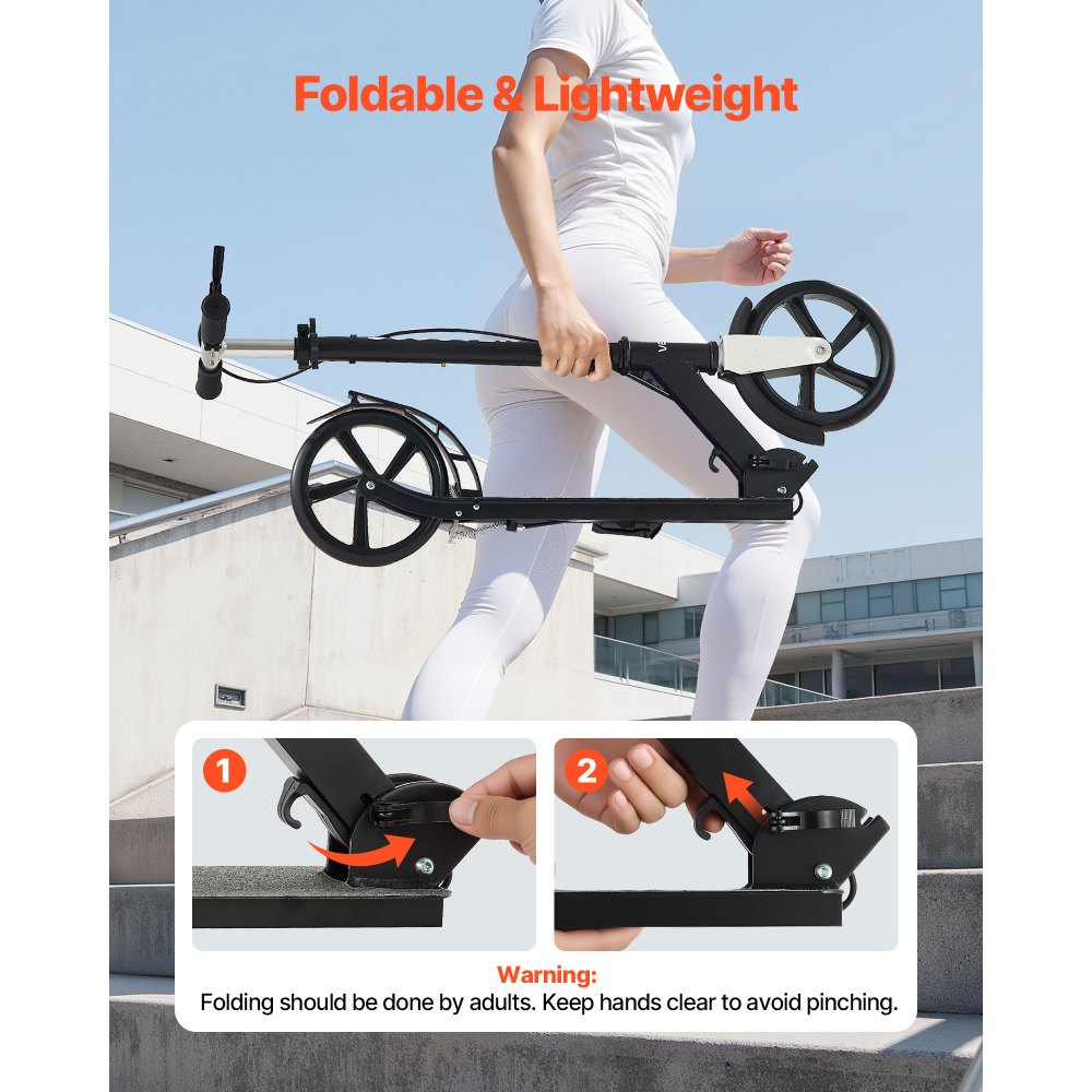 Πατίνι VEVOR για παιδιά 8+ ετών, εφήβους και ενήλικες, δίτροχο πατίνι για νήπια με ρυθμιζόμενο ύψος τιμονιού, φαρδύ αντιολισθητικό δάπεδο, πτυσσόμενο ελαφρύ για αγόρια και κορίτσια έως 99,8 κιλά, μαύρο + ασημί Πατίνι VEVOR για παιδιά 8+ ετών, εφήβους και ενήλικες, δίτροχο πατίνι για νήπια με ρυθμιζόμενο ύψος τιμονιού, φαρδύ αντιολισθητικό δάπεδο, πτυσσόμενο ελαφρύ για αγόρια και κορίτσια έως 99,8 κιλά, μαύρο + ασημί