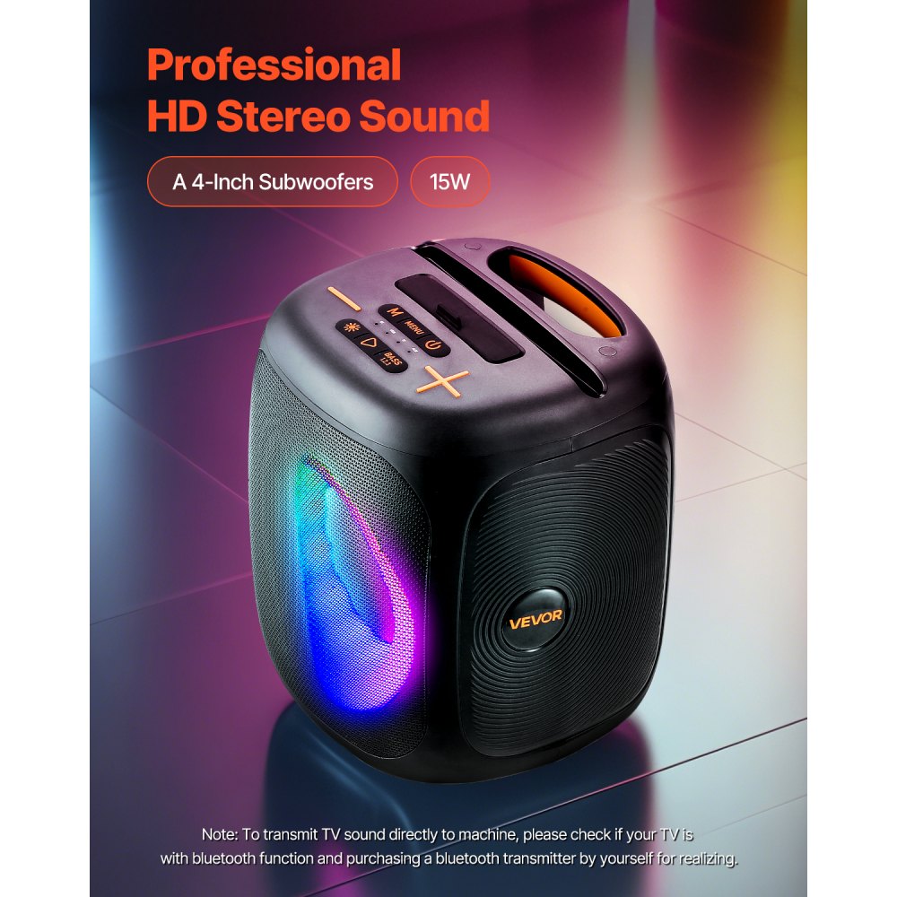 Μηχανή Καραόκε VEVOR για Ενήλικες, 15W, Φορητό Ηχείο Bluetooth 4 ιντσών με 2 Ασύρματα Μικρόφωνα, Φως LED, Λειτουργία TWS, Λαβή, Υποστηρίζει Κάρτα Micro TF, USB, AUX, για Τραγούδι σε Πάρτι Καραόκε στο Σπίτι Μηχανή Καραόκε VEVOR για Ενήλικες, 15W, Φορητό Ηχείο Bluetooth 4 ιντσών με 2 Ασύρματα Μικρόφωνα, Φως LED, Λειτουργία TWS, Λαβή, Υποστηρίζει Κάρτα Micro TF, USB, AUX, για Τραγούδι σε Πάρτι Καραόκε στο Σπίτι