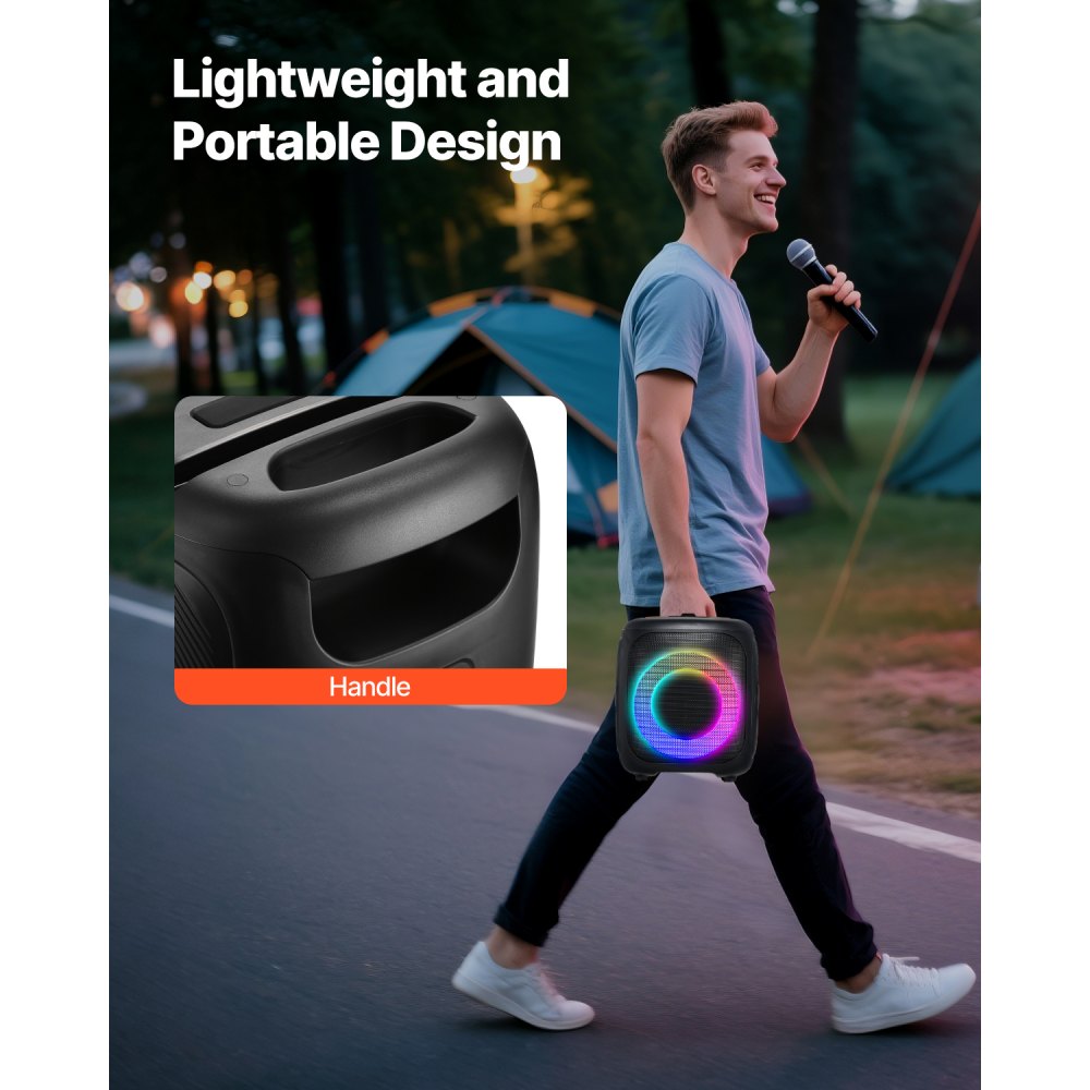 Μηχανή Καραόκε VEVOR για Ενήλικες, 15W, Φορητό Ηχείο Bluetooth 4 ιντσών με 2 Ασύρματα Μικρόφωνα, Φως LED, Λειτουργία TWS, Λαβή, Υποστηρίζει Κάρτα Micro TF, USB, AUX, για Τραγούδι σε Πάρτι Καραόκε στο Σπίτι Μηχανή Καραόκε VEVOR για Ενήλικες, 15W, Φορητό Ηχείο Bluetooth 4 ιντσών με 2 Ασύρματα Μικρόφωνα, Φως LED, Λειτουργία TWS, Λαβή, Υποστηρίζει Κάρτα Micro TF, USB, AUX, για Τραγούδι σε Πάρτι Καραόκε στο Σπίτι
