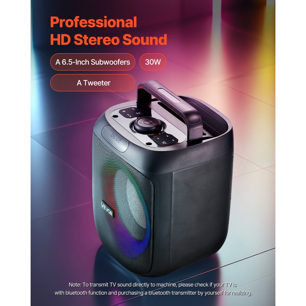 Μηχανή Καραόκε VEVOR για Ενήλικες, 30W, Φορητό Ηχείο Bluetooth 6,5 ιντσών με 2 Ασύρματα Μικρόφωνα, Φως LED, Λειτουργία TWS, Λαβή, Υποστήριξη Κάρτας Micro TF, USB, AUX, για Τραγούδι σε Πάρτι Καραόκε στο Σπίτι Μηχανή Καραόκε VEVOR για Ενήλικες, 30W, Φορητό Ηχείο Bluetooth 6,5 ιντσών με 2 Ασύρματα Μικρόφωνα, Φως LED, Λειτουργία TWS, Λαβή, Υποστήριξη Κάρτας Micro TF, USB, AUX, για Τραγούδι σε Πάρτι Καραόκε στο Σπίτι