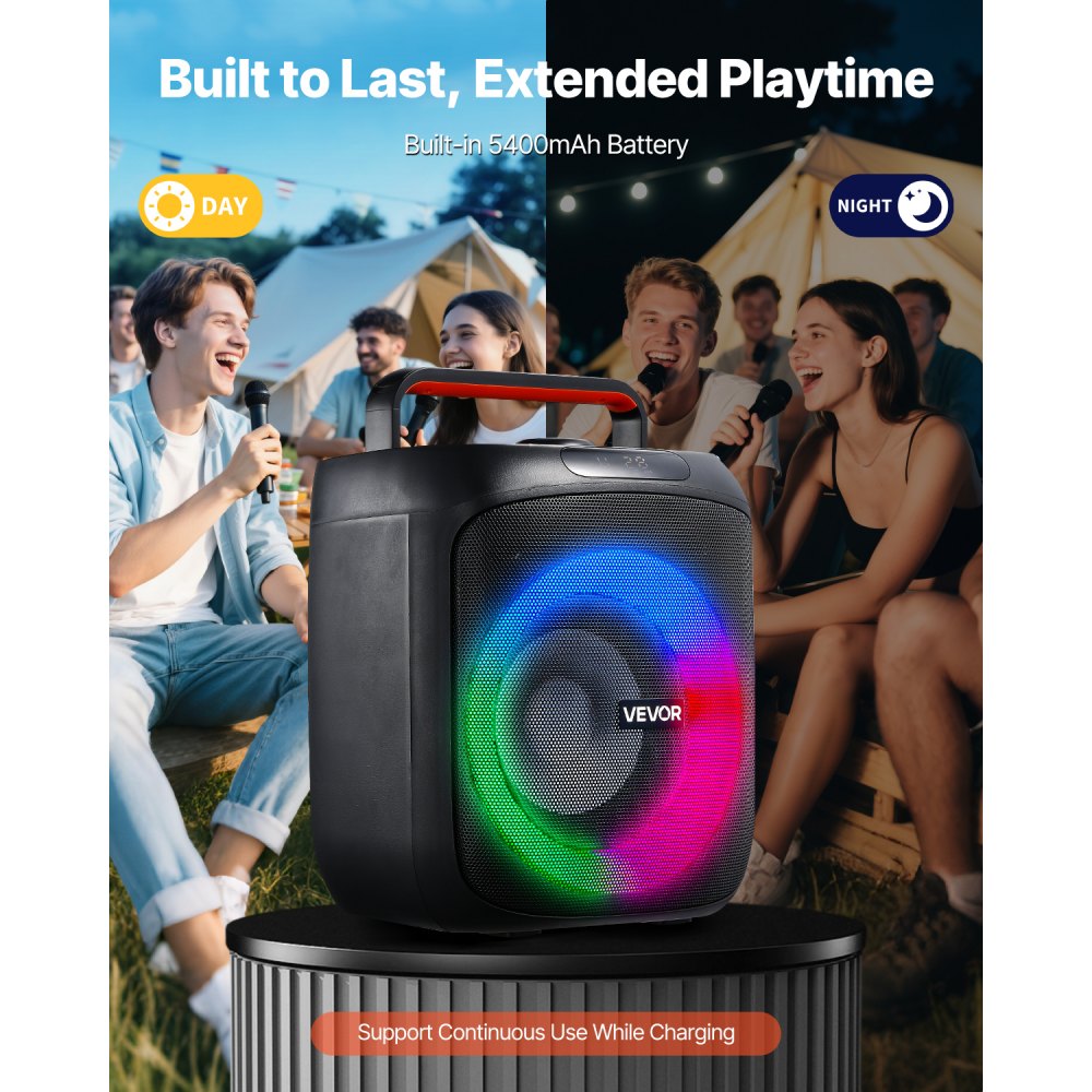 Μηχανή Καραόκε VEVOR για Ενήλικες, 30W, Φορητό Ηχείο Bluetooth 6,5 ιντσών με 2 Ασύρματα Μικρόφωνα, Φως LED, Λειτουργία TWS, Λαβή, Υποστήριξη Κάρτας Micro TF, USB, AUX, για Τραγούδι σε Πάρτι Καραόκε στο Σπίτι Μηχανή Καραόκε VEVOR για Ενήλικες, 30W, Φορητό Ηχείο Bluetooth 6,5 ιντσών με 2 Ασύρματα Μικρόφωνα, Φως LED, Λειτουργία TWS, Λαβή, Υποστήριξη Κάρτας Micro TF, USB, AUX, για Τραγούδι σε Πάρτι Καραόκε στο Σπίτι