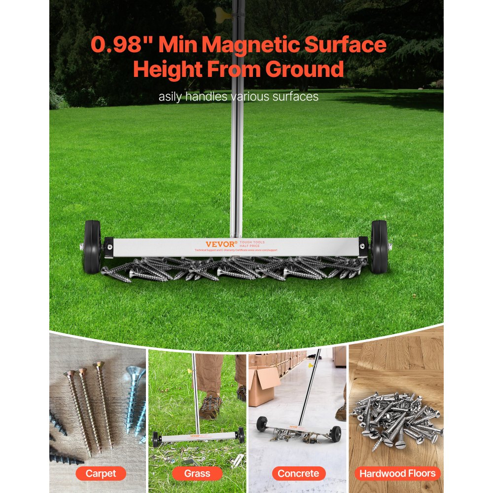 Μαγνητική σκούπα VEVOR με ρόδες, 43 cm, χωρητικότητα φορτίου 4,5 kg, ελαφρύ μαγνητικό σάρωθρο με ρυθμιζόμενη λαβή, καρφιά και βίδες, εύκολο καθάρισμα για γκαράζ, έργα στέγης Μαγνητική σκούπα VEVOR με ρόδες, 43 cm, χωρητικότητα φορτίου 4,5 kg, ελαφρύ μαγνητικό σάρωθρο με ρυθμιζόμενη λαβή, καρφιά και βίδες, εύκολο καθάρισμα για γκαράζ, έργα στέγης