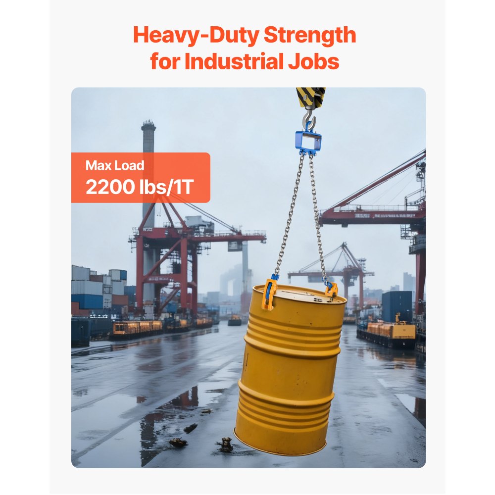 Ανυψωτικό τυμπάνων αλυσίδας VEVOR, ιμάντας αλυσίδας ανύψωσης τυμπάνων G80 με γάντζο ασφαλείας, τύμπανα που χειρίζονται χωρητικότητα 1 τόνου, εξοπλισμός που ταιριάζει για περονοφόρο ανυψωτικό γερανού, ανυψωτικό βαρελιών από ανθρακούχο χάλυβα για πλαστικά και μεταλλικά βαρέλια Ανυψωτικό τυμπάνων αλυσίδας VEVOR, ιμάντας αλυσίδας ανύψωσης τυμπάνων G80 με γάντζο ασφαλείας, τύμπανα που χειρίζονται χωρητικότητα 1 τόνου, εξοπλισμός που ταιριάζει για περονοφόρο ανυψωτικό γερανού, ανυψωτικό βαρελιών από ανθρακούχο χάλυβα για πλαστικά και μεταλλικά βαρέλια