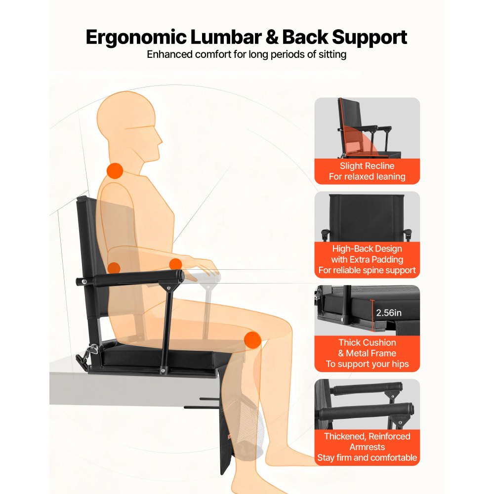 Κάθισμα Σταδίου VEVOR, Φορητό Κάθισμα Κερκέδας με Υποβραχιόνιο, Στήριγμα Πλάτης και Χοντρό Μαξιλάρι, Πολυθρόνα Πάγκου για Κερκέδα που Περιλαμβάνει Ιμάντα Ώμου, Γάντζους, Θήκη Ποτηριού, Μαύρα Καθίσματα Κερκέδας Ποδοσφαίρου, 1 Τεμάχιο Κάθισμα Σταδίου VEVOR, Φορητό Κάθισμα Κερκέδας με Υποβραχιόνιο, Στήριγμα Πλάτης και Χοντρό Μαξιλάρι, Πολυθρόνα Πάγκου για Κερκέδα που Περιλαμβάνει Ιμάντα Ώμου, Γάντζους, Θήκη Ποτηριού, Μαύρα Καθίσματα Κερκέδας Ποδοσφαίρου, 1 Τεμάχιο