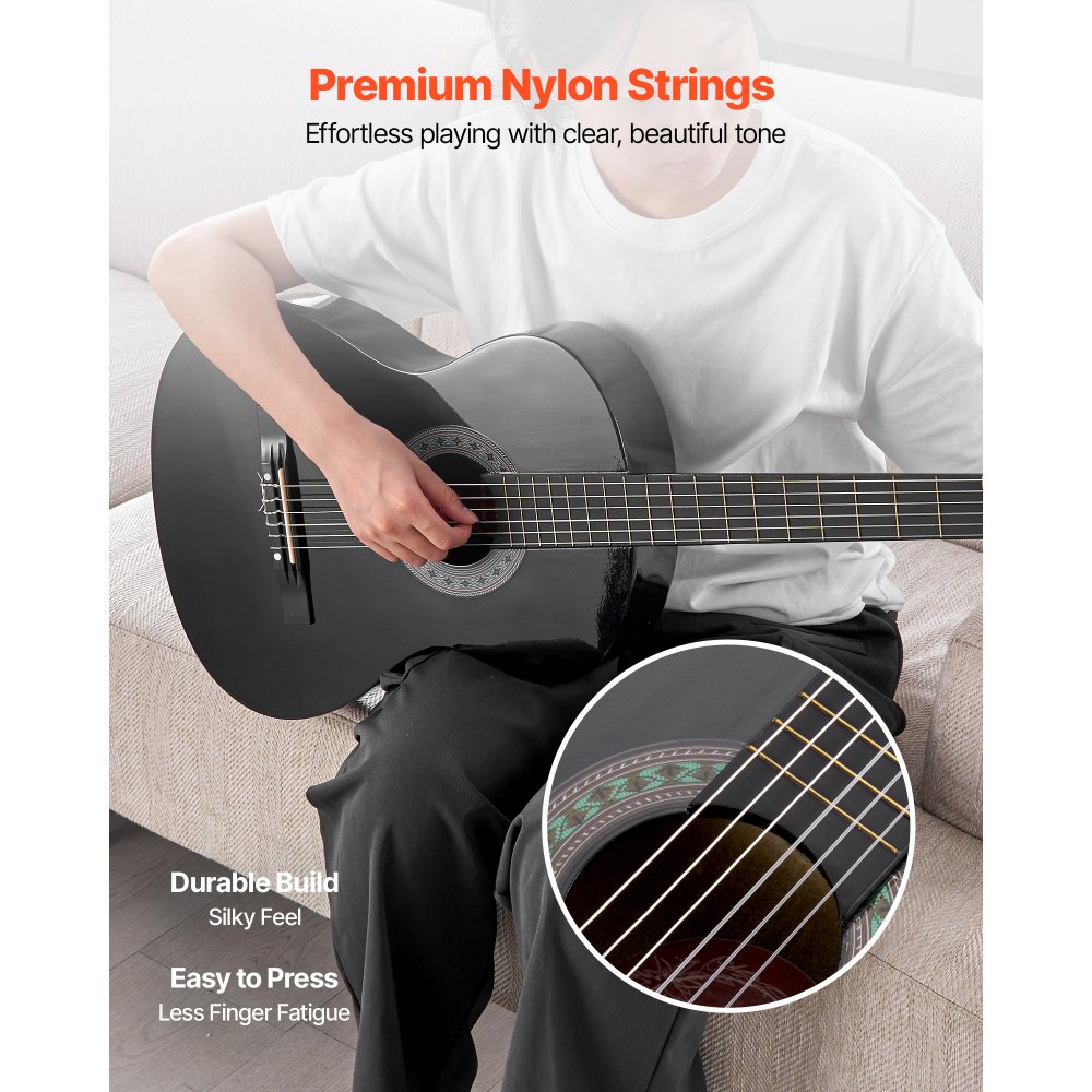 Κλασική κιθάρα VEVOR, 780 mm, Ξύλινο κιτ εκκίνησης κλασικής κιθάρας για αρχάριους, με χορδές νάιλον, τσάντα συναυλιών, λουράκι, κουρδιστήρι, επιπλέον χορδές, πένες, καποτάτο, ξύλο μπάσου, για παιδιά κορίτσια αγόρια μαθητές, μαύρο Κλασική κιθάρα VEVOR, 780 mm, Ξύλινο κιτ εκκίνησης κλασικής κιθάρας για αρχάριους, με χορδές νάιλον, τσάντα συναυλιών, λουράκι, κουρδιστήρι, επιπλέον χορδές, πένες, καποτάτο, ξύλο μπάσου, για παιδιά κορίτσια αγόρια μαθητές, μαύρο