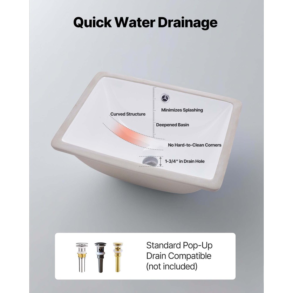 Νιπτήρας μπάνιου VEVOR Υποστηριζόμενος, Ορθογώνιος λευκός κεραμικός νιπτήρας 460 x 330 mm με οπή υπερχείλισης, Μοντέρνος νιπτήρας μπάνιου με δυνατότητα τοποθέτησης κάτω από τον πάγκο, Ορθογώνιος για μικρό χώρο Νιπτήρας μπάνιου VEVOR Υποστηριζόμενος, Ορθογώνιος λευκός κεραμικός νιπτήρας 460 x 330 mm με οπή υπερχείλισης, Μοντέρνος νιπτήρας μπάνιου με δυνατότητα τοποθέτησης κάτω από τον πάγκο, Ορθογώνιος για μικρό χώρο