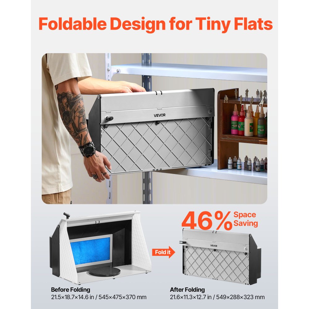 Θάλαμος ψεκασμού αερογράφου VEVOR, διπλοί ανεμιστήρες, 545 x 475 x 370 mm, φορητό κιτ καμπίνας ψεκασμού βαφής με αερογράφο για ερασιτεχνική χρήση με 3 φώτα LED και σωλήνα προέκτασης εξάτμισης, για ζωγραφική μοντέλων, τέχνες, χειροτεχνίες, κέικ Θάλαμος ψεκασμού αερογράφου VEVOR, διπλοί ανεμιστήρες, 545 x 475 x 370 mm, φορητό κιτ καμπίνας ψεκασμού βαφής με αερογράφο για ερασιτεχνική χρήση με 3 φώτα LED και σωλήνα προέκτασης εξάτμισης, για ζωγραφική μοντέλων, τέχνες, χειροτεχνίες, κέικ