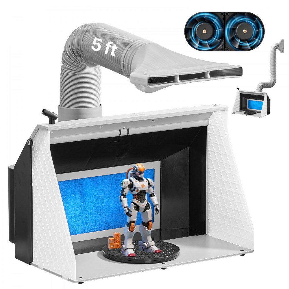 Θάλαμος ψεκασμού αερογράφου VEVOR, διπλοί ανεμιστήρες, 545 x 475 x 370 mm, φορητό κιτ καμπίνας ψεκασμού βαφής με αερογράφο για ερασιτεχνική χρήση με 3 φώτα LED και σωλήνα προέκτασης εξάτμισης, για ζωγραφική μοντέλων, τέχνες, χειροτεχνίες, κέικ Θάλαμος ψεκασμού αερογράφου VEVOR, διπλοί ανεμιστήρες, 545 x 475 x 370 mm, φορητό κιτ καμπίνας ψεκασμού βαφής με αερογράφο για ερασιτεχνική χρήση με 3 φώτα LED και σωλήνα προέκτασης εξάτμισης, για ζωγραφική μοντέλων, τέχνες, χειροτεχνίες, κέικ