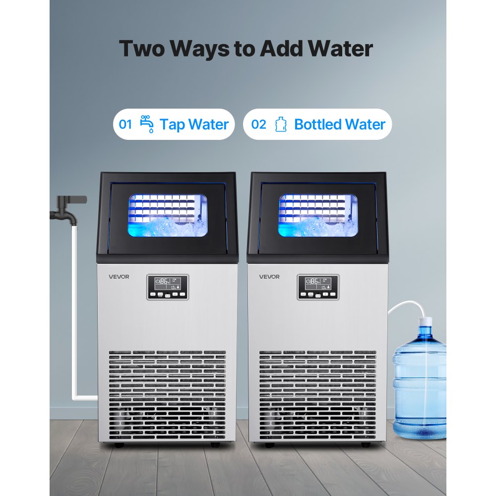 Επαγγελματική παγομηχανή VEVOR, 54,43 kg/24h με χωρητικότητα 12,7 kg, 45 κύβοι ανά κύκλο, Ανοξείδωτη, Ανεξάρτητη & Κάτω από τον Πάγκο, Παγομηχανή με Οθόνη LED & Αυτοκαθαριζόμενο, για Μπαρ/Εστιατόριο Επαγγελματική παγομηχανή VEVOR, 54,43 kg/24h με χωρητικότητα 12,7 kg, 45 κύβοι ανά κύκλο, Ανοξείδωτη, Ανεξάρτητη & Κάτω από τον Πάγκο, Παγομηχανή με Οθόνη LED & Αυτοκαθαριζόμενο, για Μπαρ/Εστιατόριο