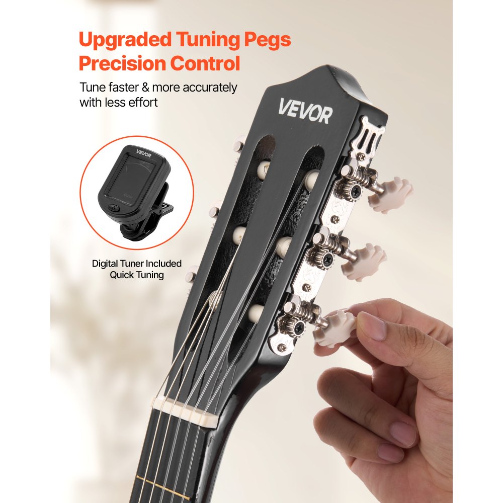 Κλασική κιθάρα VEVOR, 960 mm, Ξύλινο κιτ εκκίνησης κλασικής κιθάρας για αρχάριους, με χορδές νάιλον, τσάντα συναυλιών, λουράκι, κουρδιστήρι, επιπλέον χορδές, πένες, καποτάτο, ξύλο μπάσου, για εφήβους και ενήλικες, μαθητές, μαύρο Κλασική κιθάρα VEVOR, 960 mm, Ξύλινο κιτ εκκίνησης κλασικής κιθάρας για αρχάριους, με χορδές νάιλον, τσάντα συναυλιών, λουράκι, κουρδιστήρι, επιπλέον χορδές, πένες, καποτάτο, ξύλο μπάσου, για εφήβους και ενήλικες, μαθητές, μαύρο