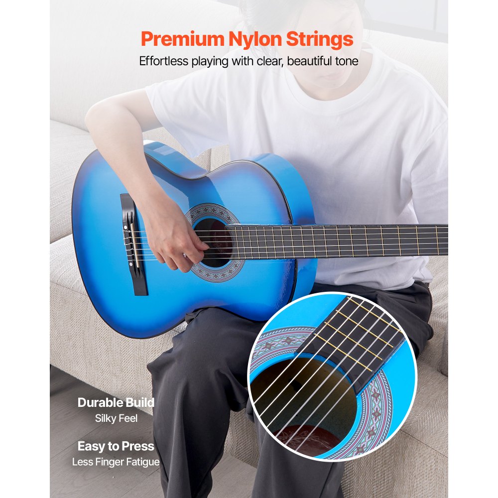 Κλασική κιθάρα VEVOR, 960 mm, Ξύλινο κιτ εκκίνησης κλασικής κιθάρας για αρχάριους, με χορδές νάιλον, τσάντα συναυλιών, λουράκι, κουρδιστήρι, επιπλέον χορδές, πένες, καποτάτο, ξύλο μπάσου, για εφήβους και ενήλικες, μαθητές, μπλε Κλασική κιθάρα VEVOR, 960 mm, Ξύλινο κιτ εκκίνησης κλασικής κιθάρας για αρχάριους, με χορδές νάιλον, τσάντα συναυλιών, λουράκι, κουρδιστήρι, επιπλέον χορδές, πένες, καποτάτο, ξύλο μπάσου, για εφήβους και ενήλικες, μαθητές, μπλε