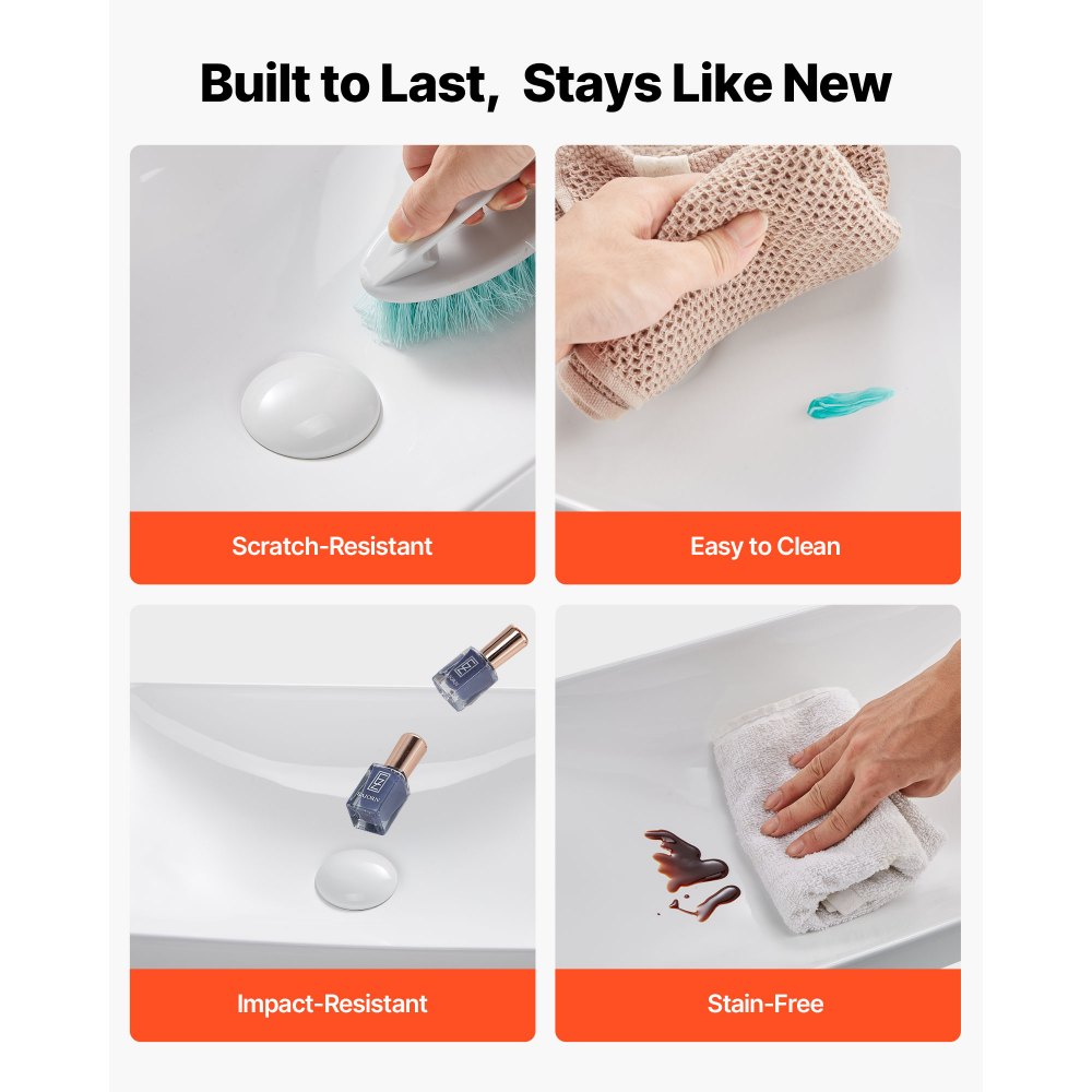 Νιπτήρας μπάνιου VEVOR ημι-εντοιχιζόμενος, ορθογώνιος λευκός κεραμικός νιπτήρας 490 x 305 mm με οπή αποστράγγισης 45 mm, μοντέρνος νιπτήρας μπάνιου με εντοιχισμό, ορθογώνιος για μικρό μπάνιο Νιπτήρας μπάνιου VEVOR ημι-εντοιχιζόμενος, ορθογώνιος λευκός κεραμικός νιπτήρας 490 x 305 mm με οπή αποστράγγισης 45 mm, μοντέρνος νιπτήρας μπάνιου με εντοιχισμό, ορθογώνιος για μικρό μπάνιο