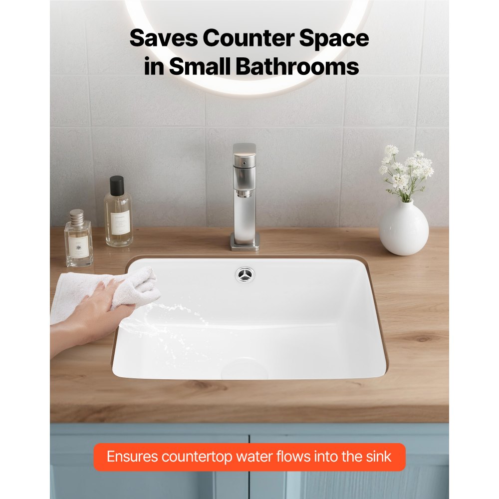 Νιπτήρας μπάνιου VEVOR Υποστηριζόμενος, Ορθογώνιος λευκός κεραμικός νιπτήρας 400 x 305 mm με οπή υπερχείλισης, Μοντέρνος νιπτήρας μπάνιου με δυνατότητα τοποθέτησης κάτω από τον πάγκο, Ορθογώνιος για μικρό χώρο Νιπτήρας μπάνιου VEVOR Υποστηριζόμενος, Ορθογώνιος λευκός κεραμικός νιπτήρας 400 x 305 mm με οπή υπερχείλισης, Μοντέρνος νιπτήρας μπάνιου με δυνατότητα τοποθέτησης κάτω από τον πάγκο, Ορθογώνιος για μικρό χώρο