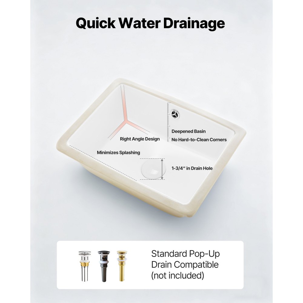 Νιπτήρας μπάνιου VEVOR Υποστηριζόμενος, Ορθογώνιος λευκός κεραμικός νιπτήρας 400 x 305 mm με οπή υπερχείλισης, Μοντέρνος νιπτήρας μπάνιου με δυνατότητα τοποθέτησης κάτω από τον πάγκο, Ορθογώνιος για μικρό χώρο Νιπτήρας μπάνιου VEVOR Υποστηριζόμενος, Ορθογώνιος λευκός κεραμικός νιπτήρας 400 x 305 mm με οπή υπερχείλισης, Μοντέρνος νιπτήρας μπάνιου με δυνατότητα τοποθέτησης κάτω από τον πάγκο, Ορθογώνιος για μικρό χώρο
