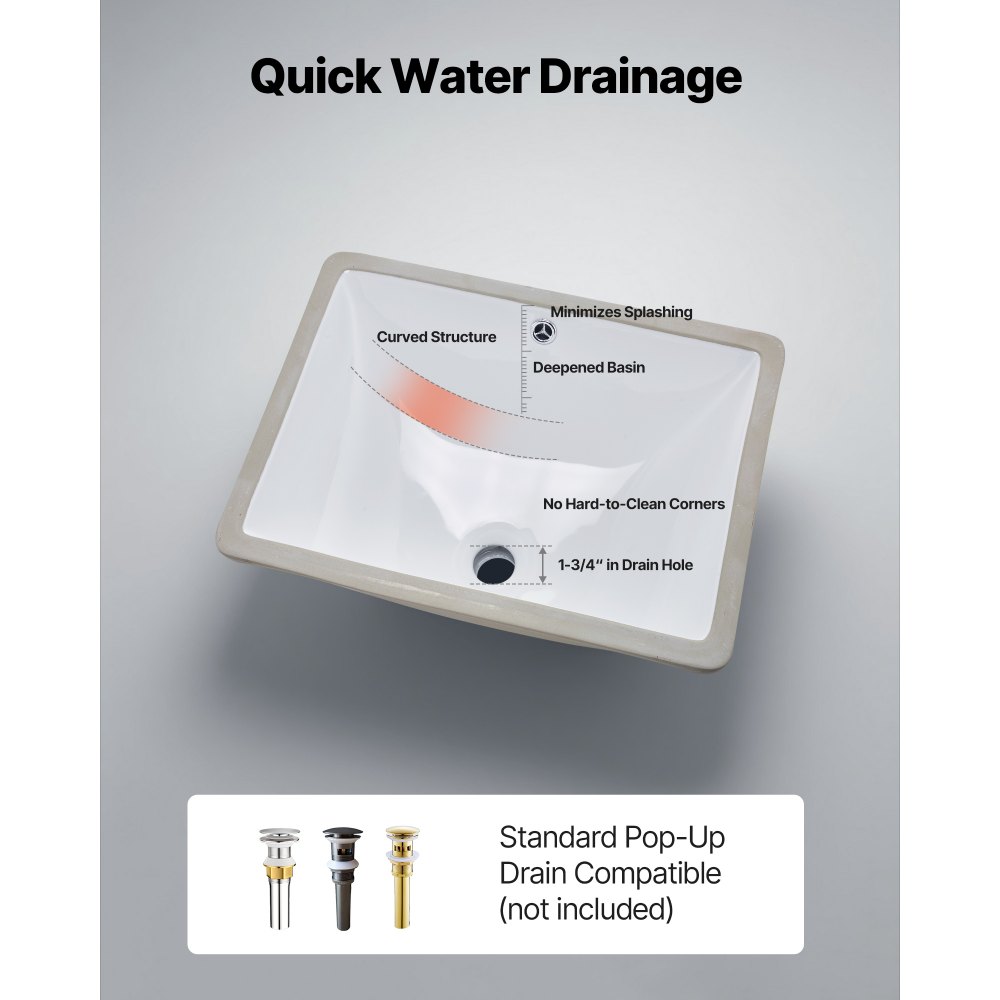 Νιπτήρας μπάνιου VEVOR Υποστηριζόμενος, Ορθογώνιος λευκός κεραμικός νιπτήρας 515 x 385 mm με οπή υπερχείλισης, Μοντέρνος νιπτήρας μπάνιου με δυνατότητα τοποθέτησης κάτω από τον πάγκο, Ορθογώνιος για μικρό χώρο Νιπτήρας μπάνιου VEVOR Υποστηριζόμενος, Ορθογώνιος λευκός κεραμικός νιπτήρας 515 x 385 mm με οπή υπερχείλισης, Μοντέρνος νιπτήρας μπάνιου με δυνατότητα τοποθέτησης κάτω από τον πάγκο, Ορθογώνιος για μικρό χώρο