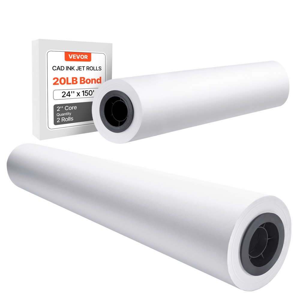 Χαρτί μεγάλου μεγέθους VEVOR, ρολό σχεδίασης 609,6 mm x 45,7 m, 2 ρολά CAD Bond Rolls με πυρήνα 50,8 mm, 80 ρολά σχεδίασης GSM, για σχέδια CAD, μηχανικά σχέδια, χάρτες GIS και αρχιτεκτονικά σχέδια Χαρτί μεγάλου μεγέθους VEVOR, ρολό σχεδίασης 609,6 mm x 45,7 m, 2 ρολά CAD Bond Rolls με πυρήνα 50,8 mm, 80 ρολά σχεδίασης GSM, για σχέδια CAD, μηχανικά σχέδια, χάρτες GIS και αρχιτεκτονικά σχέδια