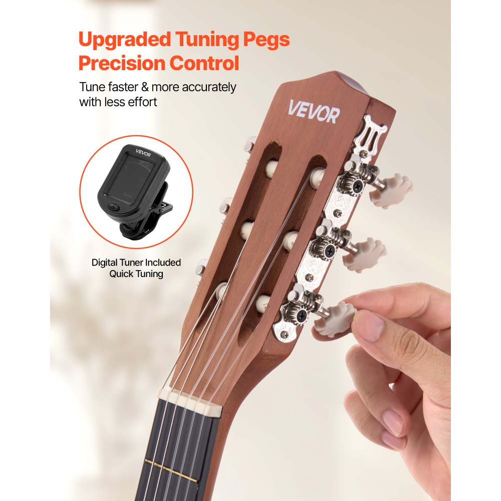 Κλασική κιθάρα VEVOR, 900 mm, Ξύλινο κιτ εκκίνησης κλασικής κιθάρας για αρχάριους, με χορδές νάιλον, τσάντα συναυλιών, λουράκι, κουρδιστήρι, επιπλέον χορδές, πένες, καποτάτο, σαπέλ και τριανταφυλλιά, για παιδιά κορίτσια αγόρια, φυσικό Κλασική κιθάρα VEVOR, 900 mm, Ξύλινο κιτ εκκίνησης κλασικής κιθάρας για αρχάριους, με χορδές νάιλον, τσάντα συναυλιών, λουράκι, κουρδιστήρι, επιπλέον χορδές, πένες, καποτάτο, σαπέλ και τριανταφυλλιά, για παιδιά κορίτσια αγόρια, φυσικό