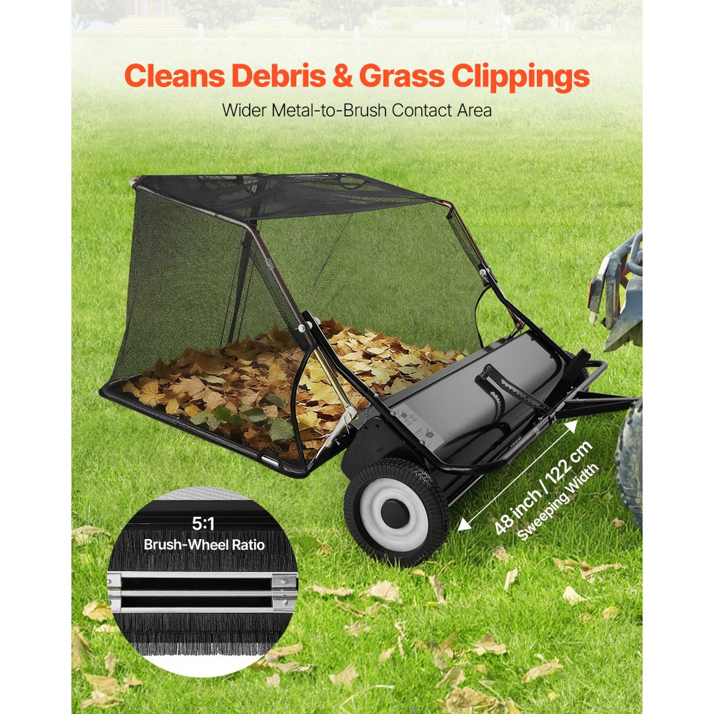 Σάρωθρο γκαζόν VEVOR Tow, Σάρωθρο αυλής 122cm με τράβηγμα, χωρητικότητα σάκου 26 κυβικών ποδιών, συλλέκτης φύλλων και χόρτου με σχοινί απόρριψης, ρυθμιζόμενο ύψος σάρωσης, Σάρωθρα κήπου για γκαζόν Σάρωθρο γκαζόν VEVOR Tow, Σάρωθρο αυλής 122cm με τράβηγμα, χωρητικότητα σάκου 26 κυβικών ποδιών, συλλέκτης φύλλων και χόρτου με σχοινί απόρριψης, ρυθμιζόμενο ύψος σάρωσης, Σάρωθρα κήπου για γκαζόν