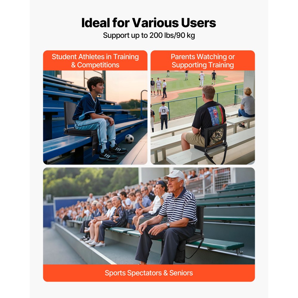Κάθισμα Σταδίου VEVOR, Πτυσσόμενη Καρέκλα Λεκάνης με Στήριγμα Πλάτης και Χοντρό Μαξιλάρι, Επενδεδυμένο Κάθισμα Σταδίου για Λεκάνη που Περιλαμβάνει Ιμάντα Ώμου, Γάντζους, Θήκη για Ποτήρια και Πλαϊνή Τσέπη, Μαύρη Καρέκλα Λεκάνης Κάθισμα Σταδίου VEVOR, Πτυσσόμενη Καρέκλα Λεκάνης με Στήριγμα Πλάτης και Χοντρό Μαξιλάρι, Επενδεδυμένο Κάθισμα Σταδίου για Λεκάνη που Περιλαμβάνει Ιμάντα Ώμου, Γάντζους, Θήκη για Ποτήρια και Πλαϊνή Τσέπη, Μαύρη Καρέκλα Λεκάνης