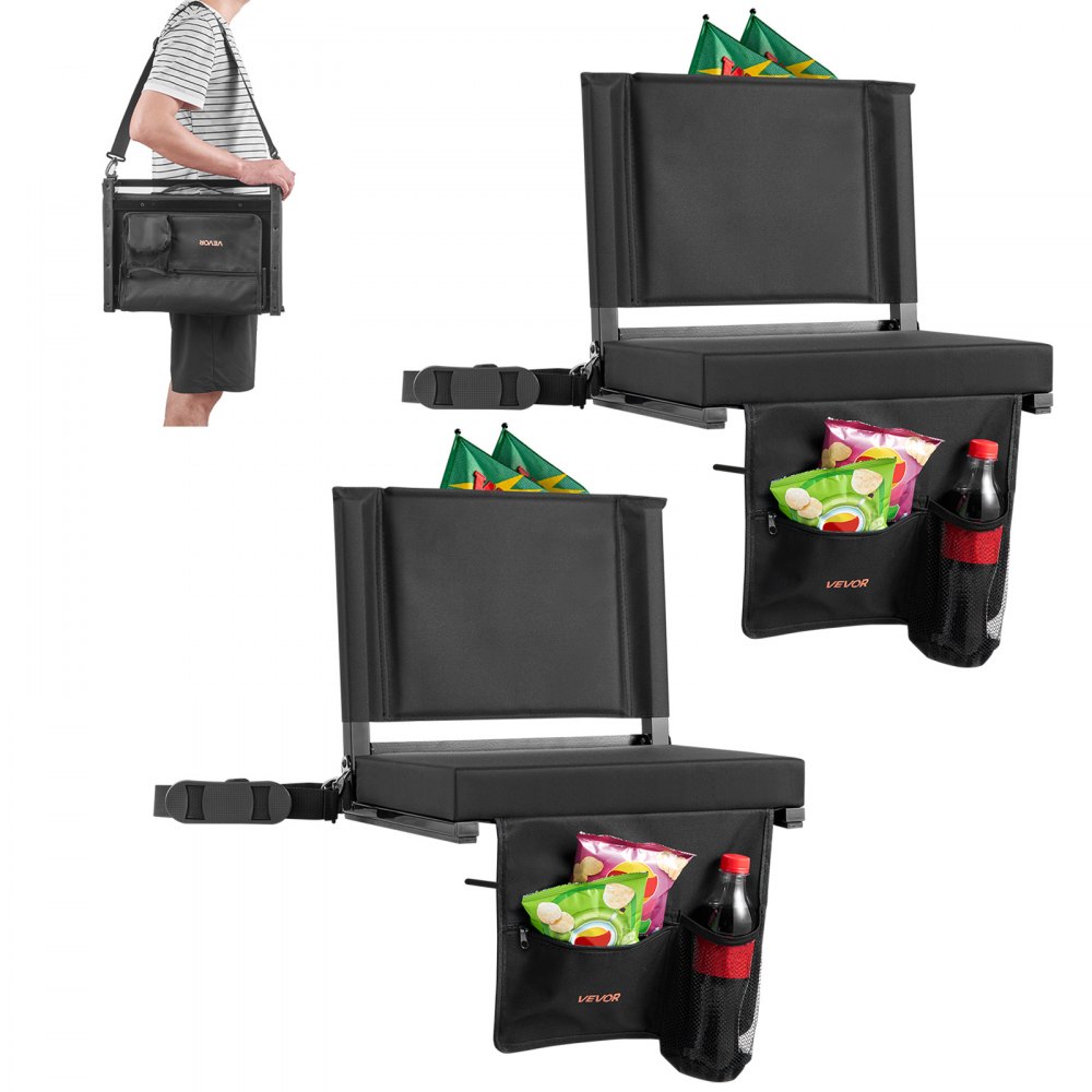 Κάθισμα Σταδίου VEVOR, Πτυσσόμενο Κάθισμα Λεκάνης με Στήριγμα Πλάτης και Χοντρό Μαξιλάρι, Επενδεδυμένα Καθίσματα Σταδίου για Λεκάνη που Περιλαμβάνουν Ιμάντα Ώμου, Γάντζους, Θήκη για Ποτήρια και Πλαϊνή Τσέπη, Μαύρη Καρέκλα Λεκάνης Κάθισμα Σταδίου VEVOR, Πτυσσόμενο Κάθισμα Λεκάνης με Στήριγμα Πλάτης και Χοντρό Μαξιλάρι, Επενδεδυμένα Καθίσματα Σταδίου για Λεκάνη που Περιλαμβάνουν Ιμάντα Ώμου, Γάντζους, Θήκη για Ποτήρια και Πλαϊνή Τσέπη, Μαύρη Καρέκλα Λεκάνης