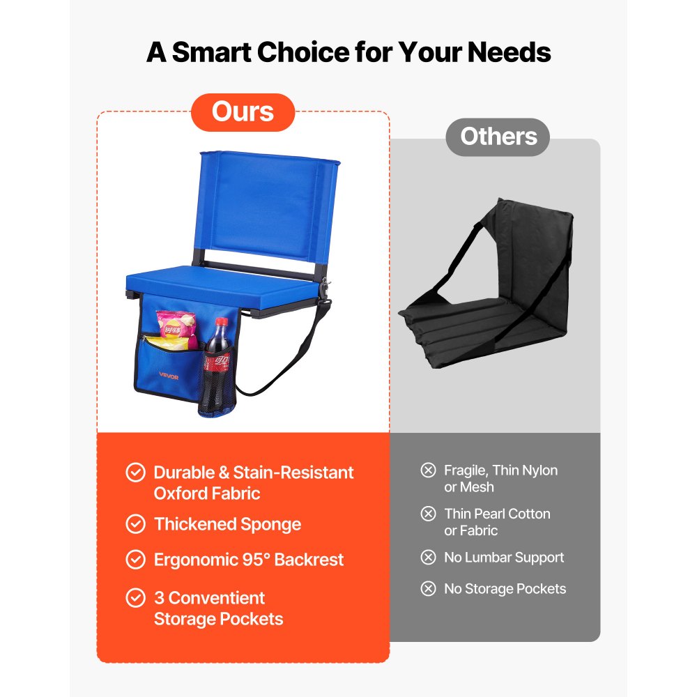Κάθισμα Σταδίου VEVOR, Πτυσσόμενο Κάθισμα Λεκάνης με Στήριγμα Πλάτης & Χοντρό Μαξιλάρι, Επενδεδυμένα Καθίσματα Σταδίου για Λεκάνη που Περιλαμβάνουν Ιμάντα Ώμου, Γάντζους, Θήκη για Ποτήρια και Πλαϊνή Τσέπη, Μπλε Καρέκλα Λεκάνης Κάθισμα Σταδίου VEVOR, Πτυσσόμενο Κάθισμα Λεκάνης με Στήριγμα Πλάτης & Χοντρό Μαξιλάρι, Επενδεδυμένα Καθίσματα Σταδίου για Λεκάνη που Περιλαμβάνουν Ιμάντα Ώμου, Γάντζους, Θήκη για Ποτήρια και Πλαϊνή Τσέπη, Μπλε Καρέκλα Λεκάνης