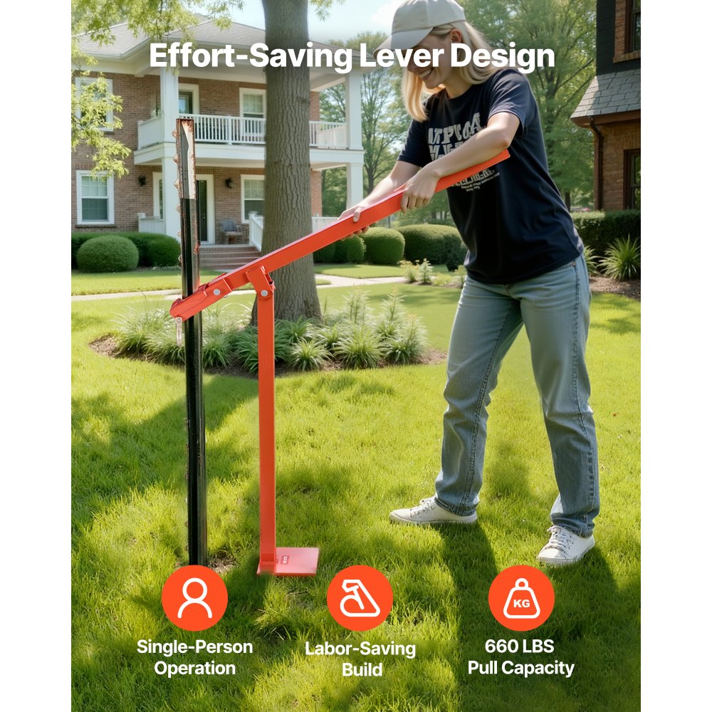 Εξολκέας στύλων φράχτη VEVOR 91,4 cm, βαρέως τύπου με πλάκα εξολκέα και αλυσίδα ανύψωσης 119 cm, εργαλείο αφαίρεσης στύλων φράχτη T που εξοικονομεί εργασία για στρογγυλούς στύλους φράχτη, στύλους πινακίδων και κορμούς δέντρων Εξολκέας στύλων φράχτη VEVOR 91,4 cm, βαρέως τύπου με πλάκα εξολκέα και αλυσίδα ανύψωσης 119 cm, εργαλείο αφαίρεσης στύλων φράχτη T που εξοικονομεί εργασία για στρογγυλούς στύλους φράχτη, στύλους πινακίδων και κορμούς δέντρων