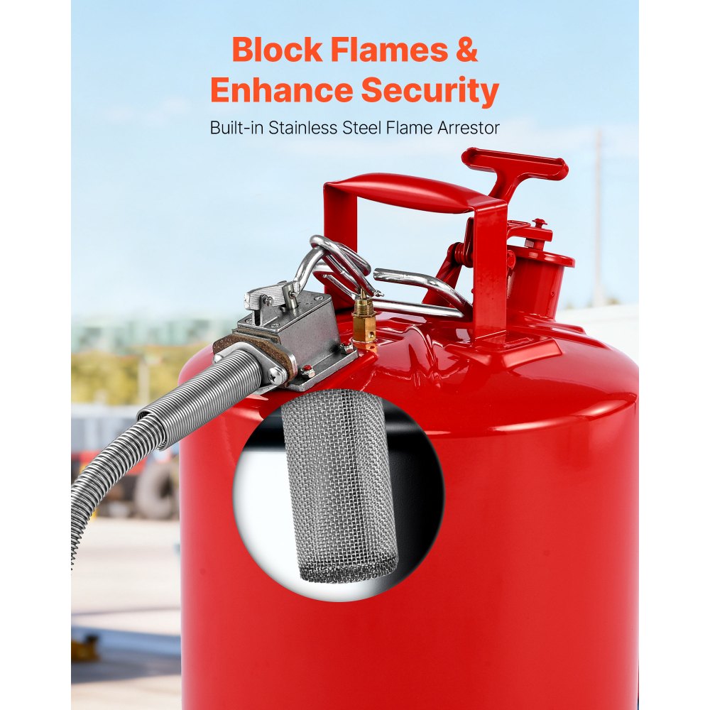 Δοχείο αερίου ασφαλείας VEVOR, κόκκινο δοχείο ασφαλείας βενζίνης 19 λίτρων τύπου II με φλογοπαγίδα από ανοξείδωτο ατσάλι, αυτοκλειόμενο καπάκι και εύκαμπτο μεταλλικό στόμιο, εύφλεκτη αποθήκευση από ανθρακούχο χάλυβα με εργονομική λαβή Δοχείο αερίου ασφαλείας VEVOR, κόκκινο δοχείο ασφαλείας βενζίνης 19 λίτρων τύπου II με φλογοπαγίδα από ανοξείδωτο ατσάλι, αυτοκλειόμενο καπάκι και εύκαμπτο μεταλλικό στόμιο, εύφλεκτη αποθήκευση από ανθρακούχο χάλυβα με εργονομική λαβή